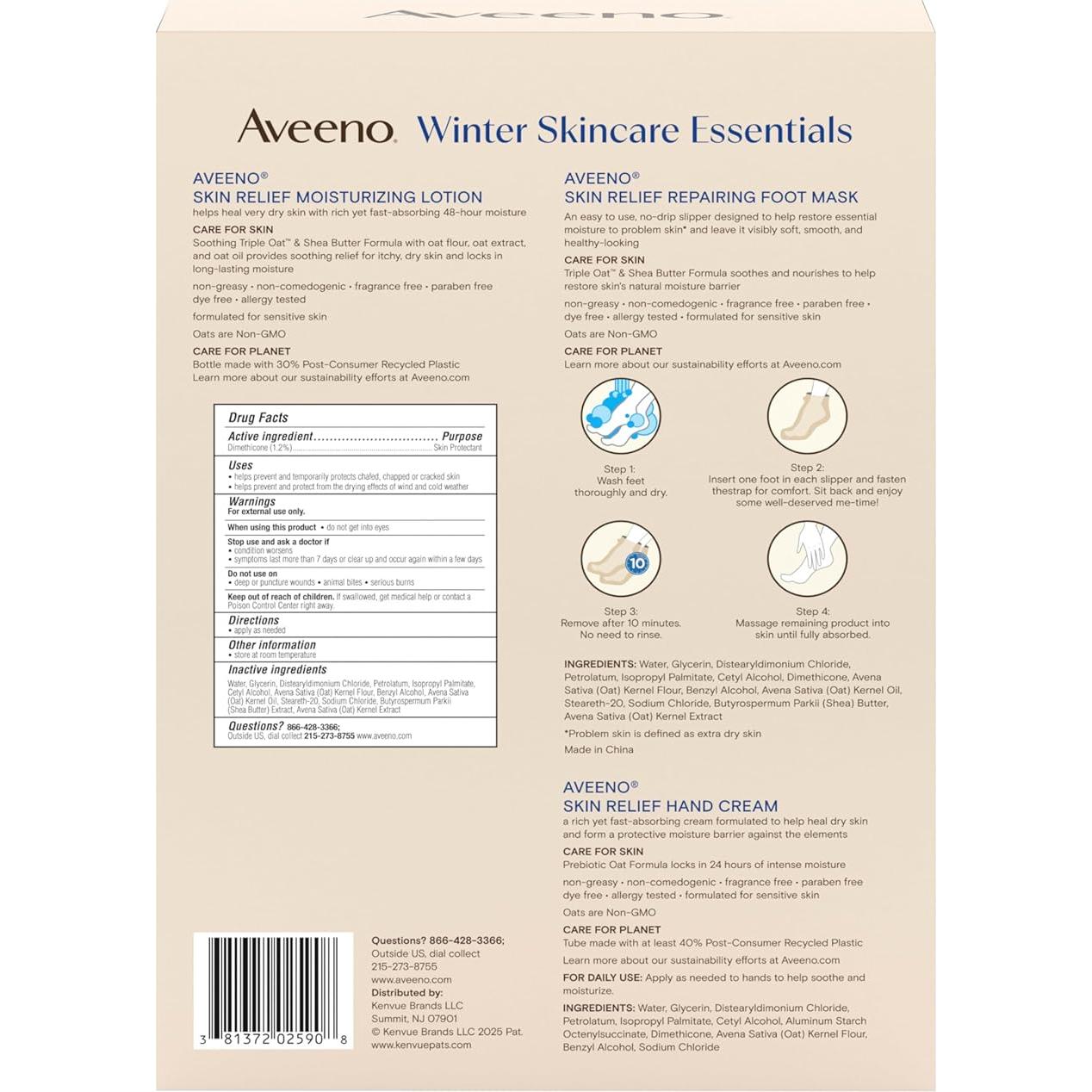 Set de Cuidado de Piel de Invierno Aveeno - 3 Piezas