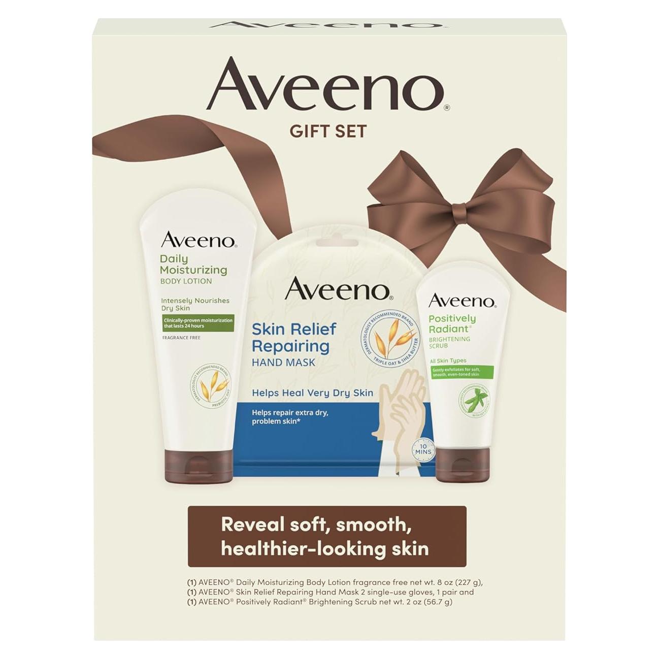 Set de Regalo de Spa Aveeno - Exfoliante, Loción y Mascarillas
