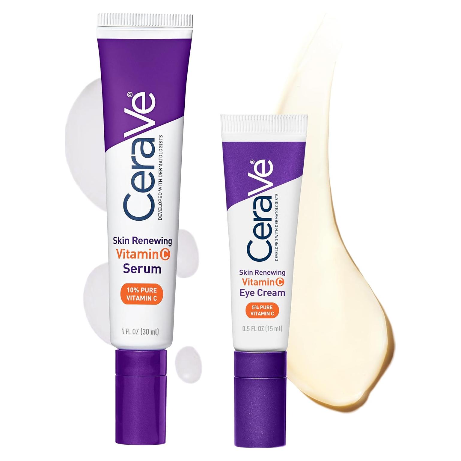 Set Cuidado Piel CeraVe: Suero Vitamina C + Crema Ojos