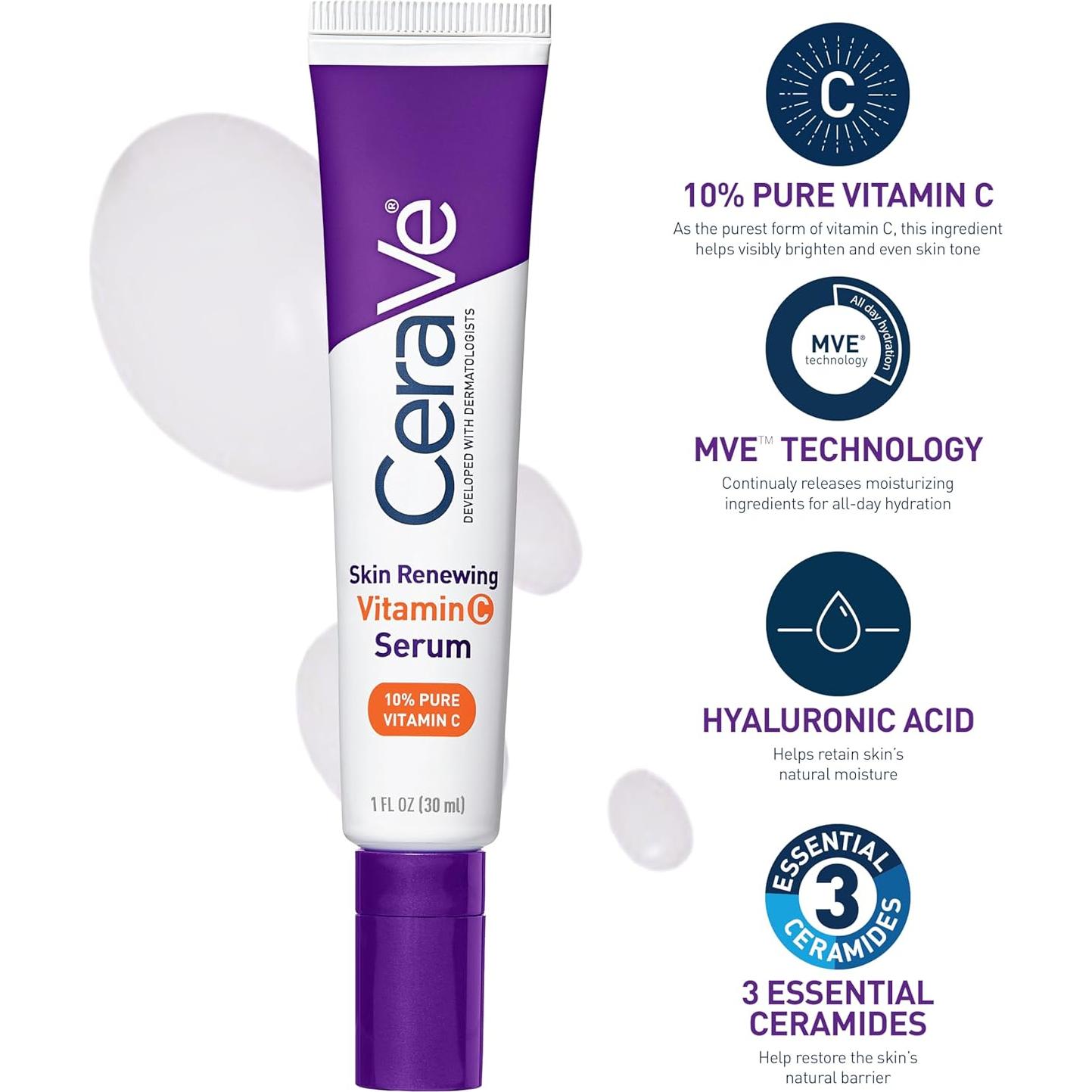Set Cuidado Piel CeraVe: Suero Vitamina C + Crema Ojos