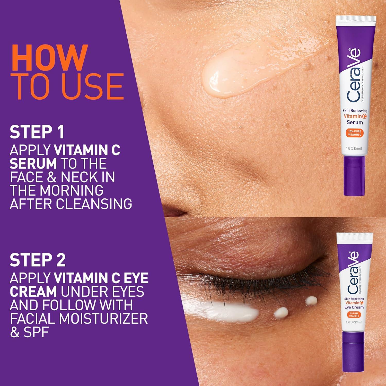 Set Cuidado Piel CeraVe: Suero Vitamina C + Crema Ojos