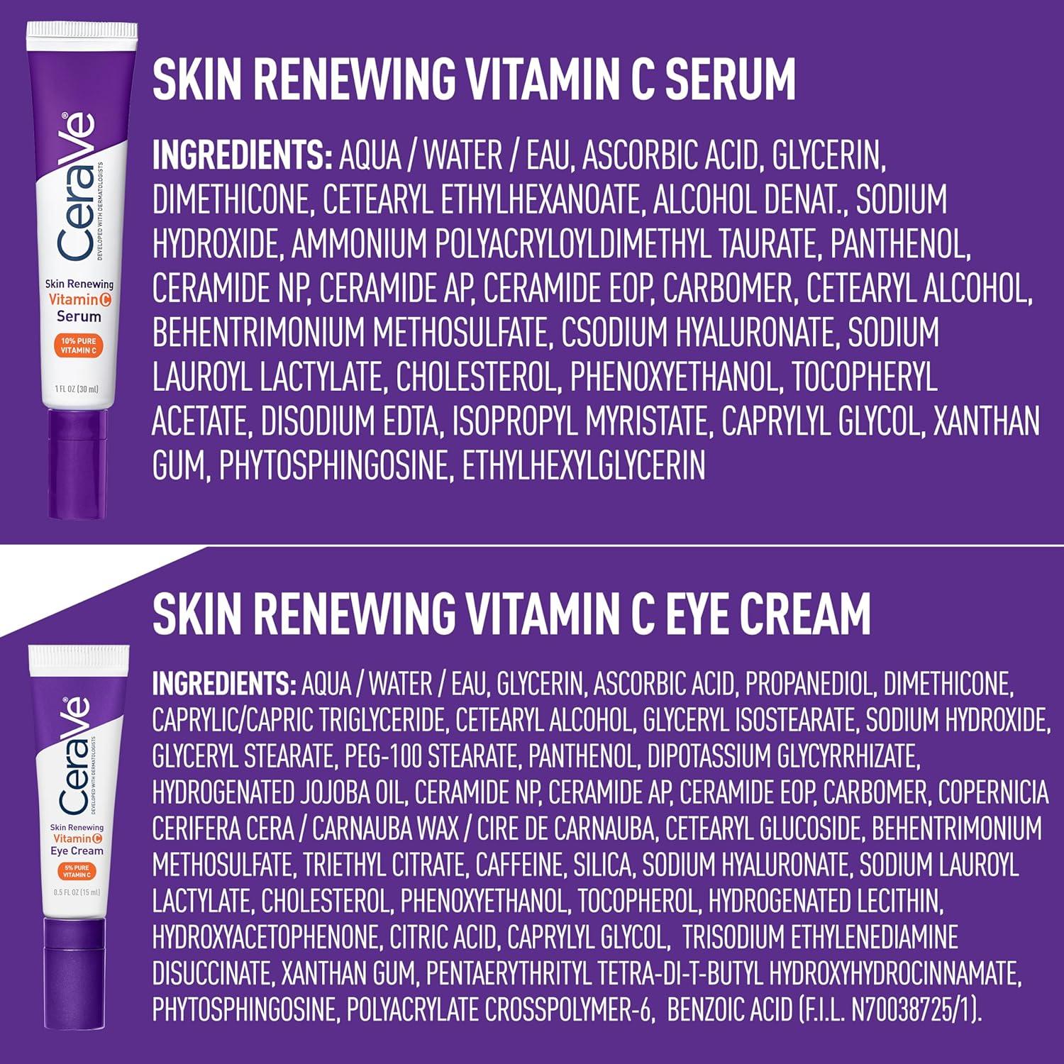 Set Cuidado Piel CeraVe: Suero Vitamina C + Crema Ojos