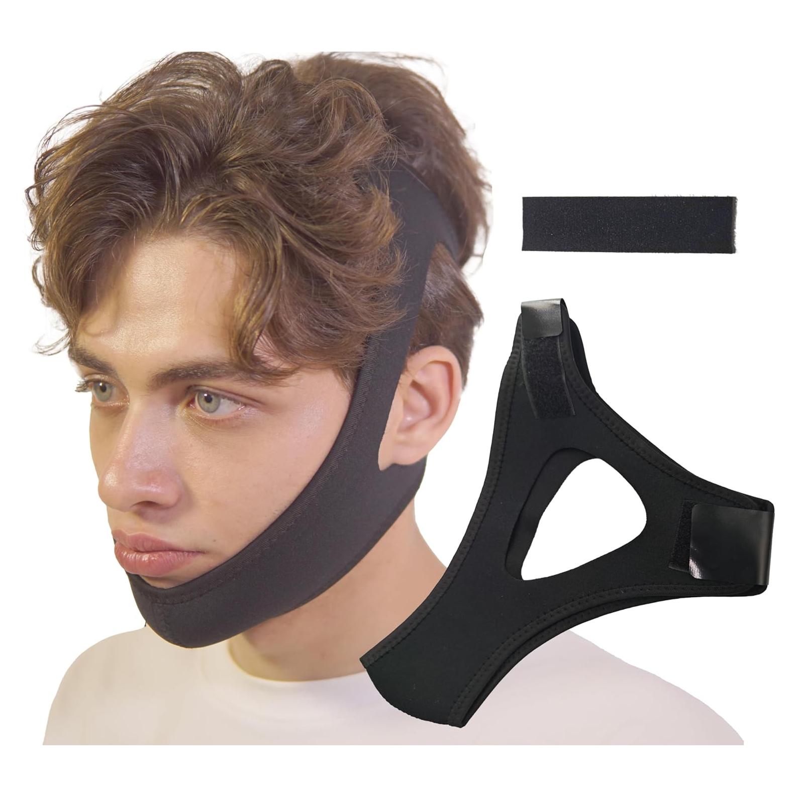 Correa Anti Ronquidos BSCWYJHY Ajustable Transpirable Negro