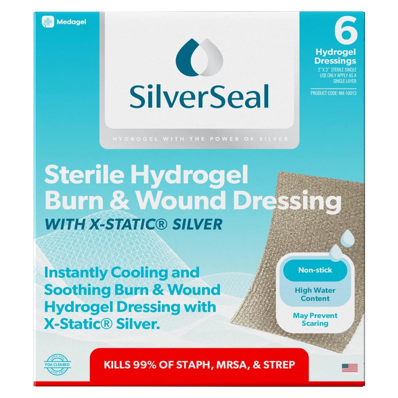 Vendas de Hidrogel SilverSeal 5.08x7.62 cm, 6 unidades