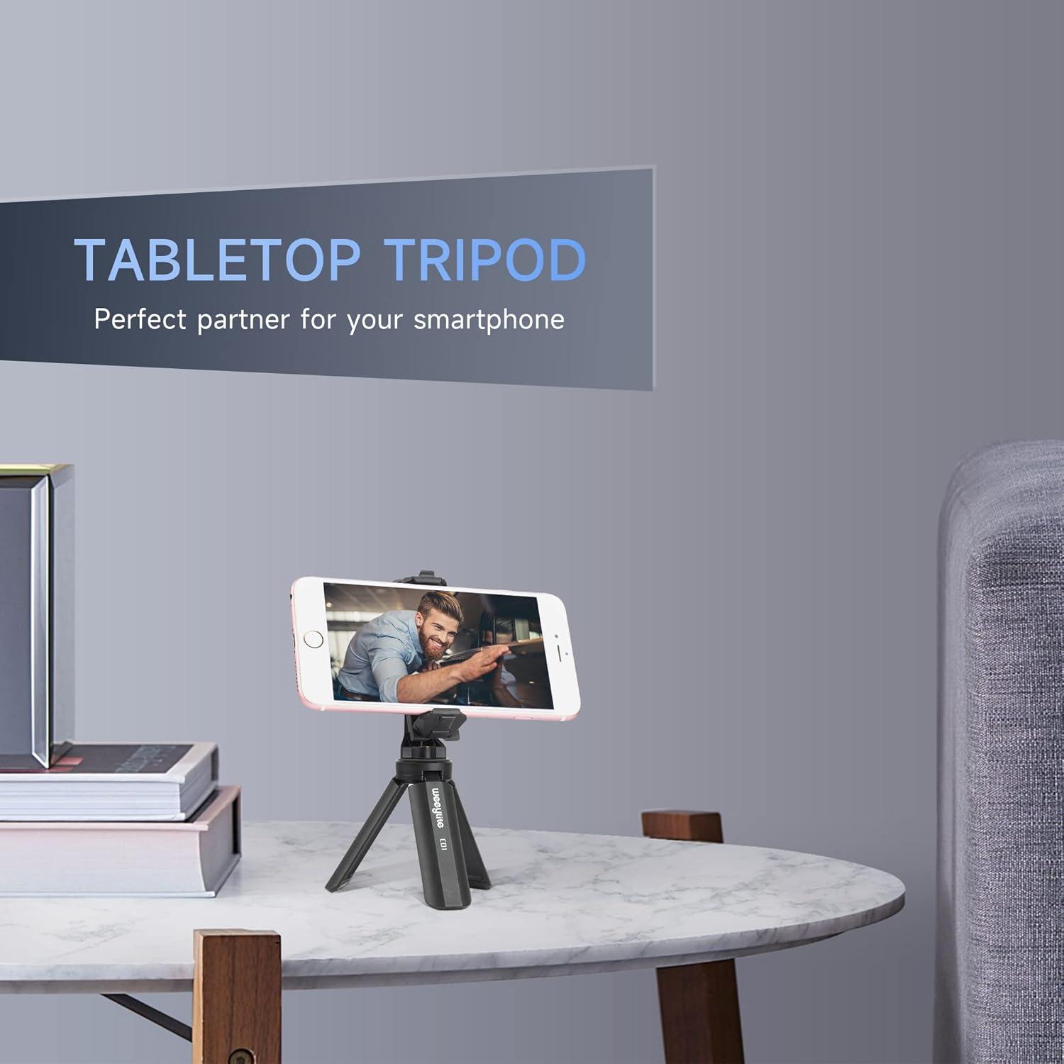 Trípode Mini Weeylite K21, Soporte Compacto 1/4 para Cámara