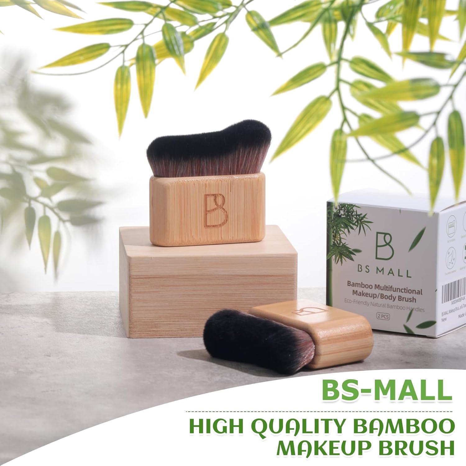 Conjunto de Brochas de Maquillaje BS-MALL - 2 Piezas de Bambú