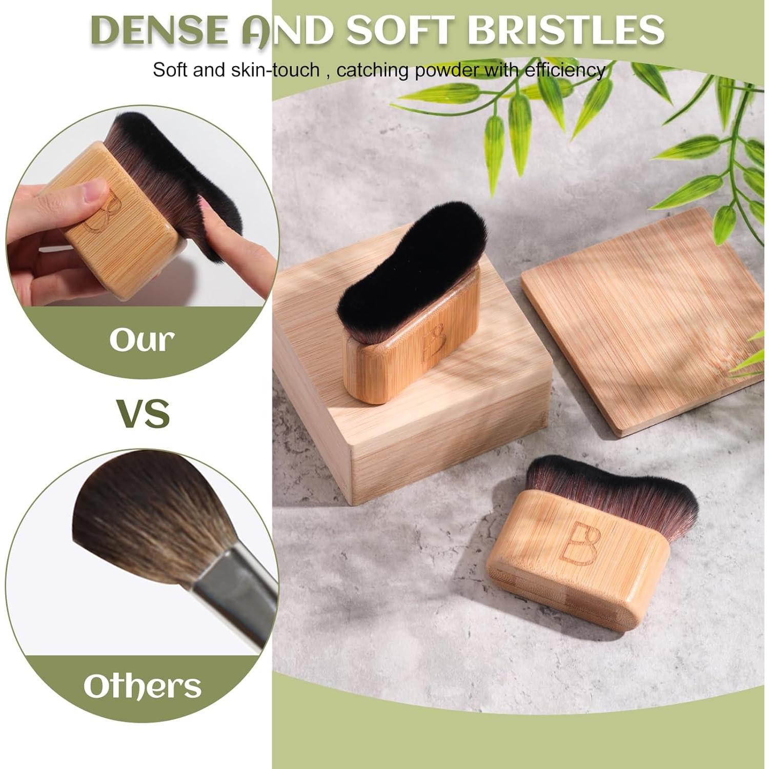 Conjunto de Brochas de Maquillaje BS-MALL - 2 Piezas de Bambú