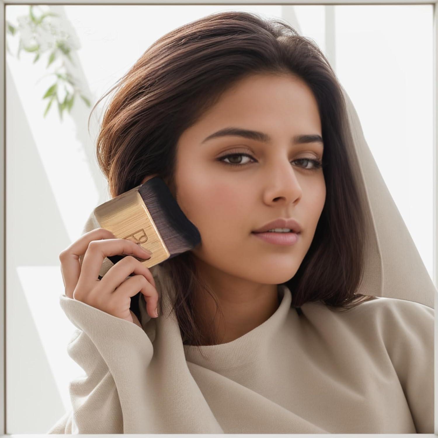 Conjunto de Brochas de Maquillaje BS-MALL - 2 Piezas de Bambú