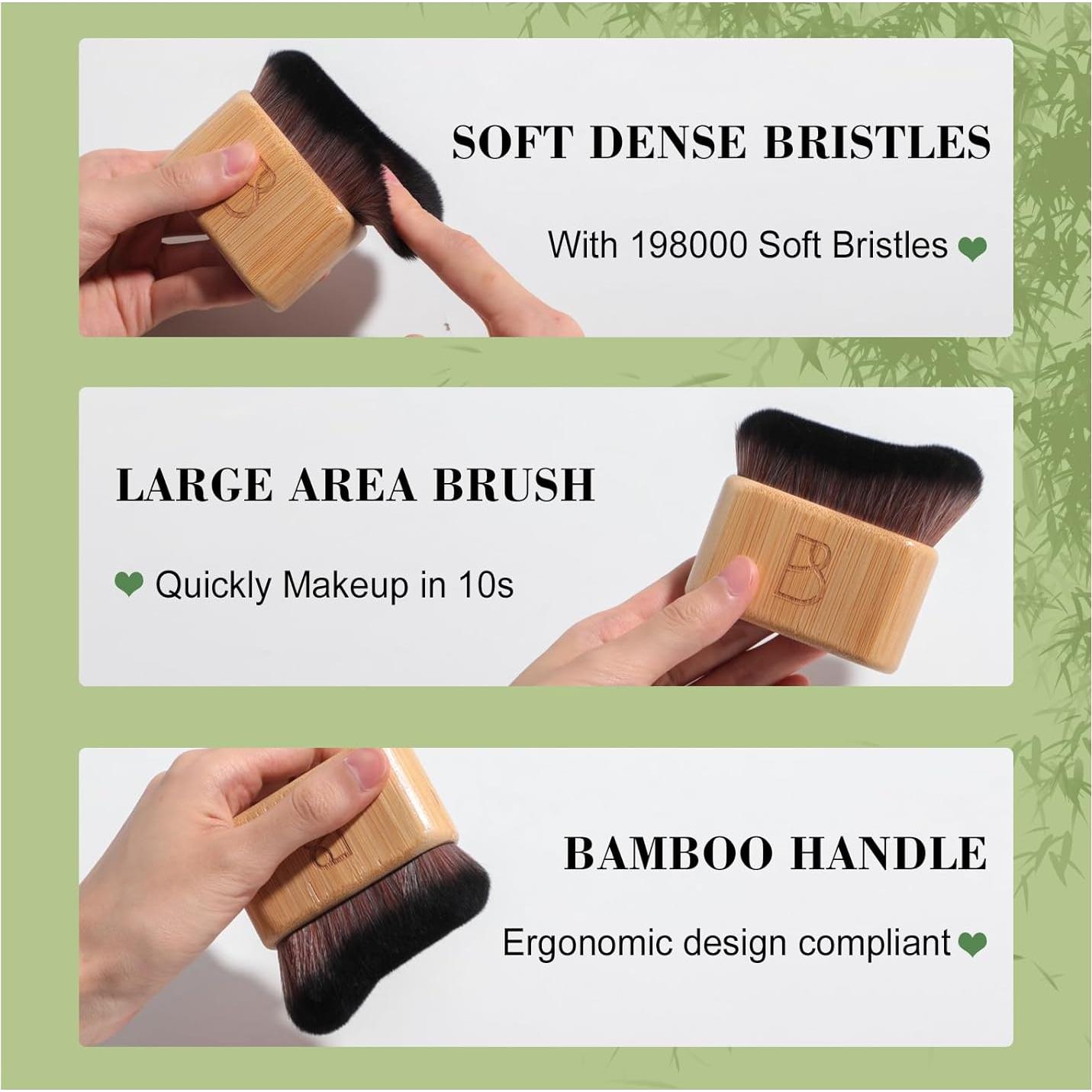 Conjunto de Brochas de Maquillaje BS-MALL - 2 Piezas de Bambú