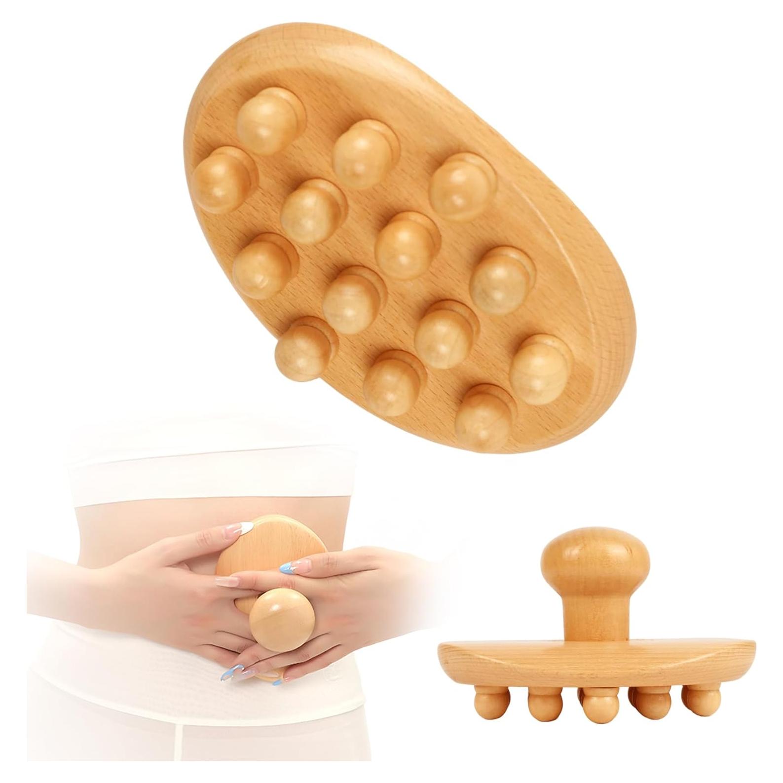 Kit de Masaje de Madera InfiniteRelax - Rodillo y Cepillo Anticelulitis