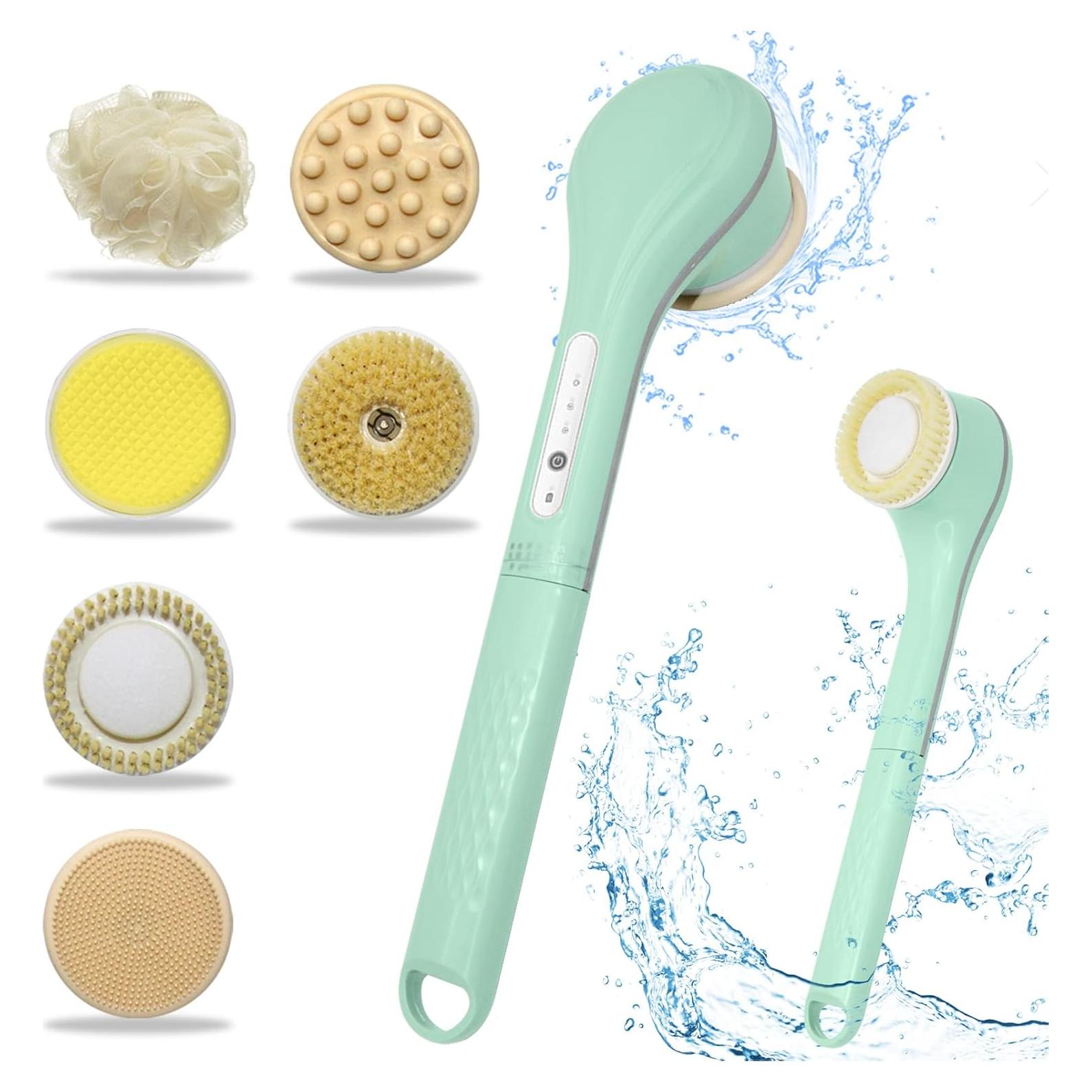 Cepillo Corporal Eléctrico Keding con 6 Cabezas y Mango Largo