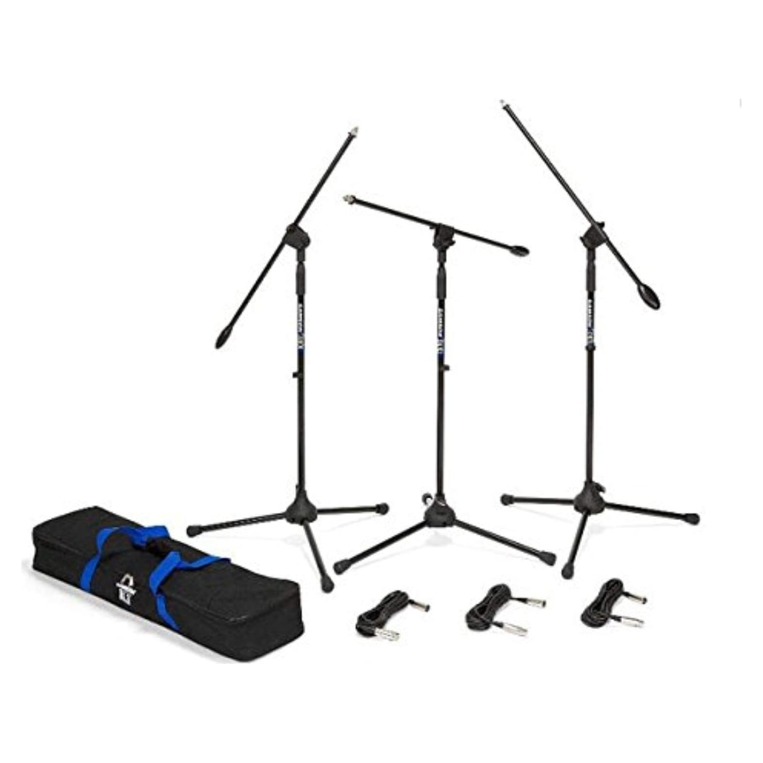 Paquete de 3 Soportes de Boom Samson BL3 con Cables XLR