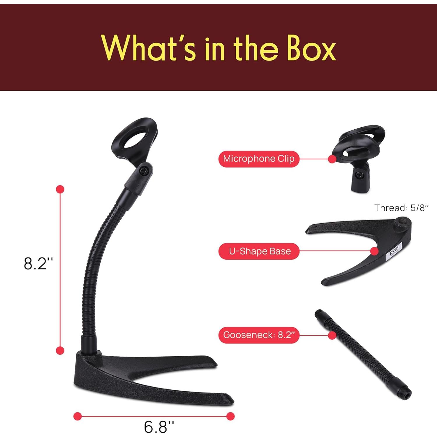 Soporte de Micrófono de Escritorio Pyle PMKS8 Ajustable 20.8 cm