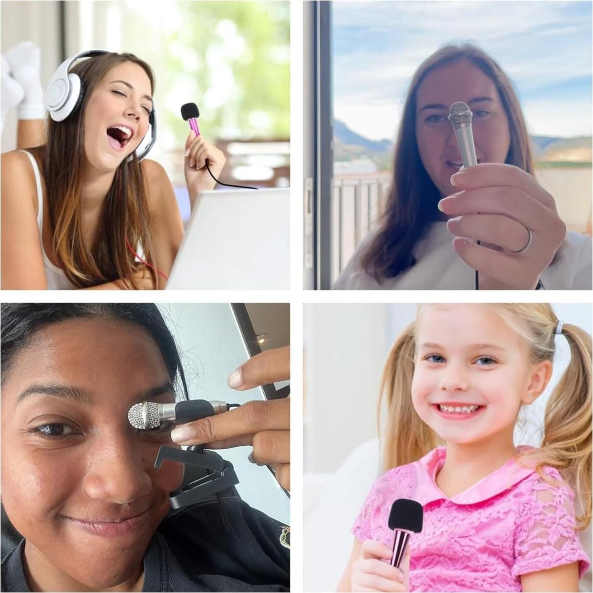 Paquete de 2 Micrófonos Miniatura Portátiles BaiBaiLa 3.5mm