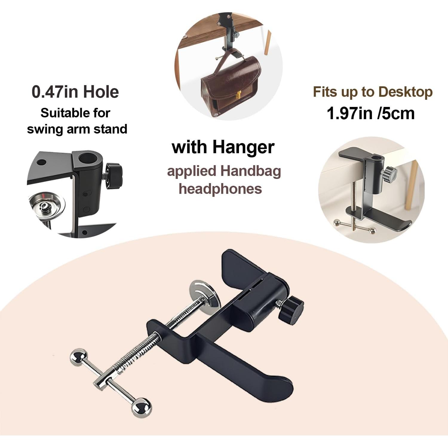 Abrazadera de mesa para micrófono T9 - Metal Negro 5cm