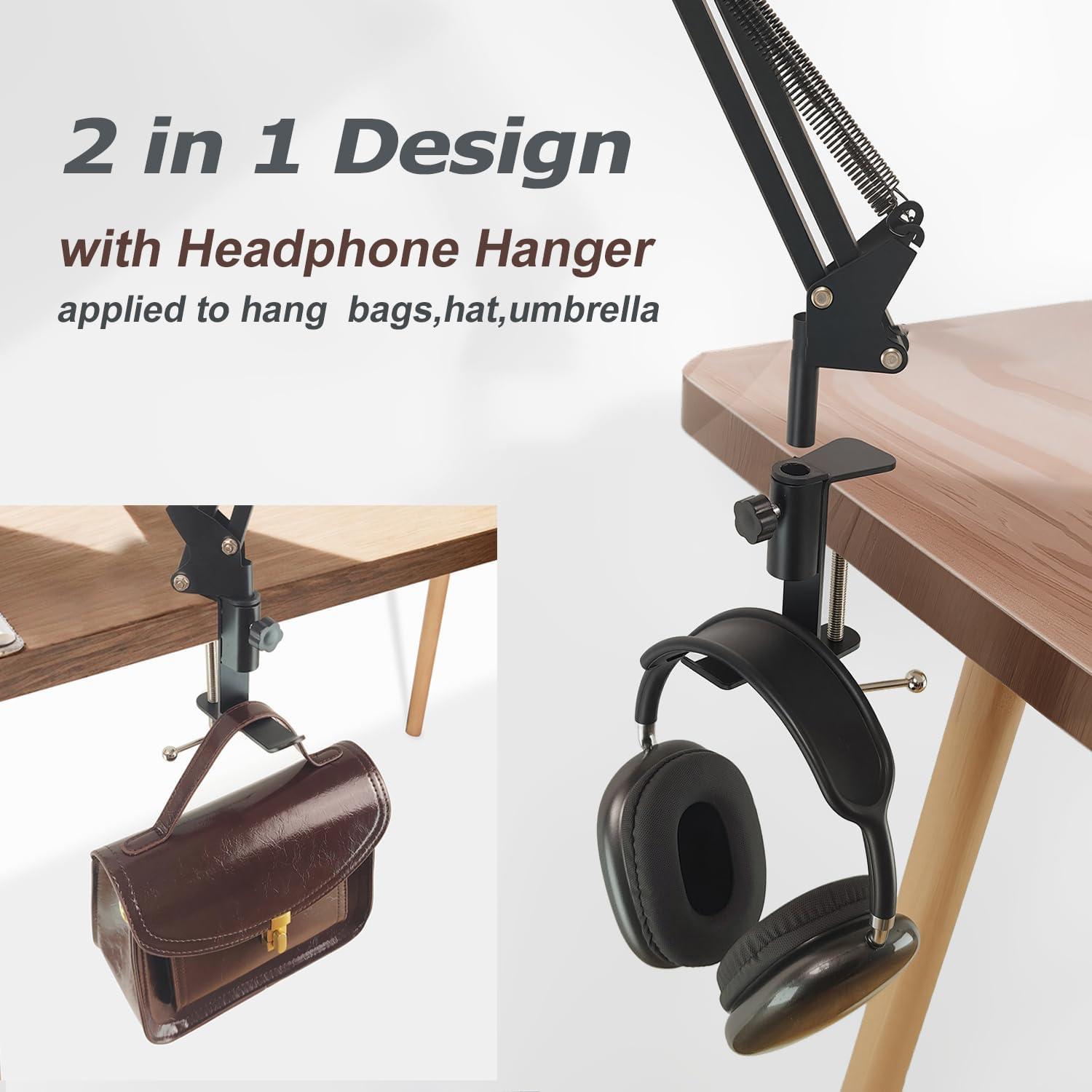 Abrazadera de mesa para micrófono T9 - Metal Negro 5cm