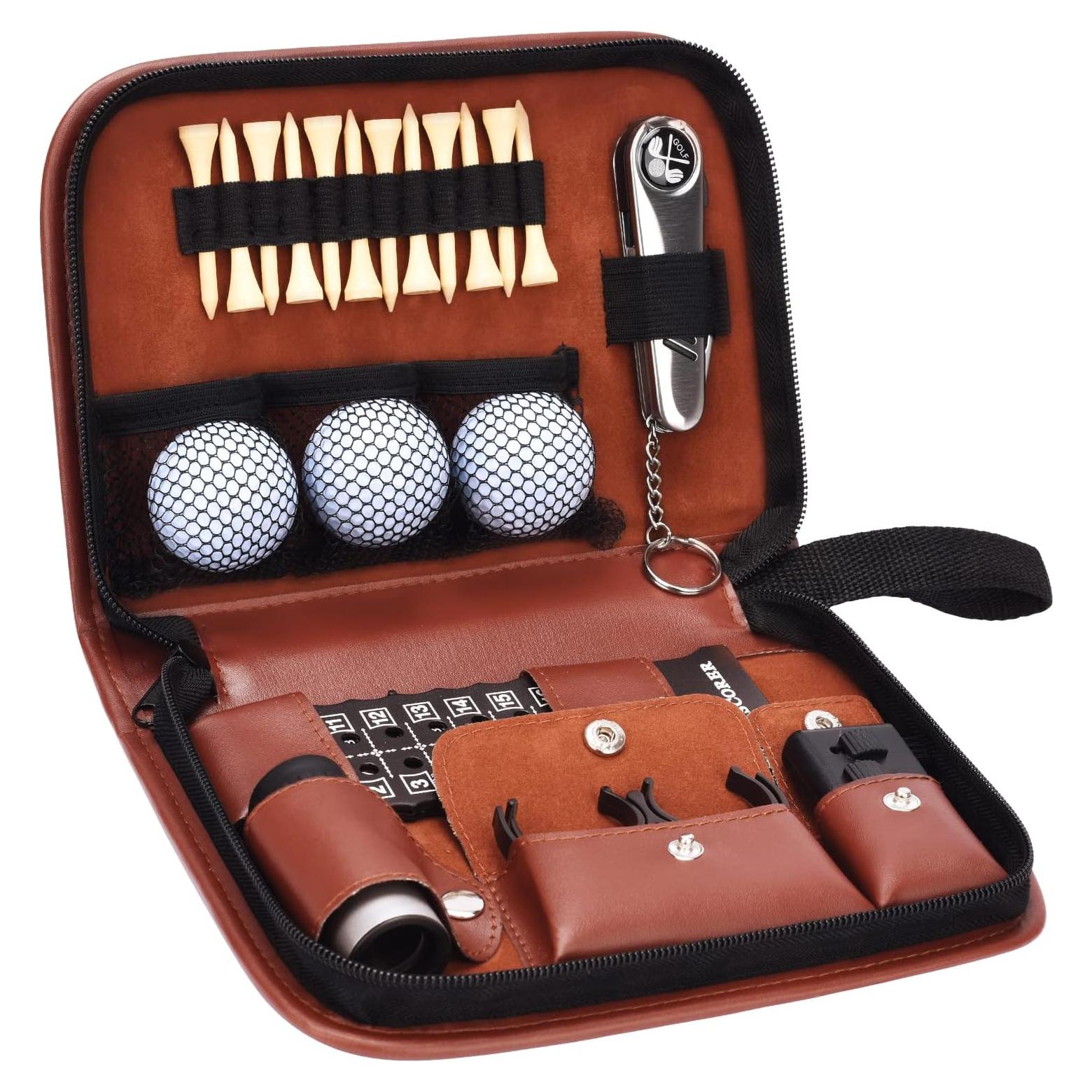 Set de Accesorios de Golf Jiskan con Estuche de Cuero
