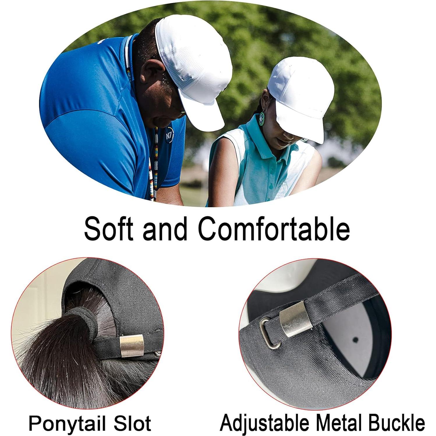 Gorra de Béisbol PFFY Unisex Ajustable 2 Paquetes Gris/Negro