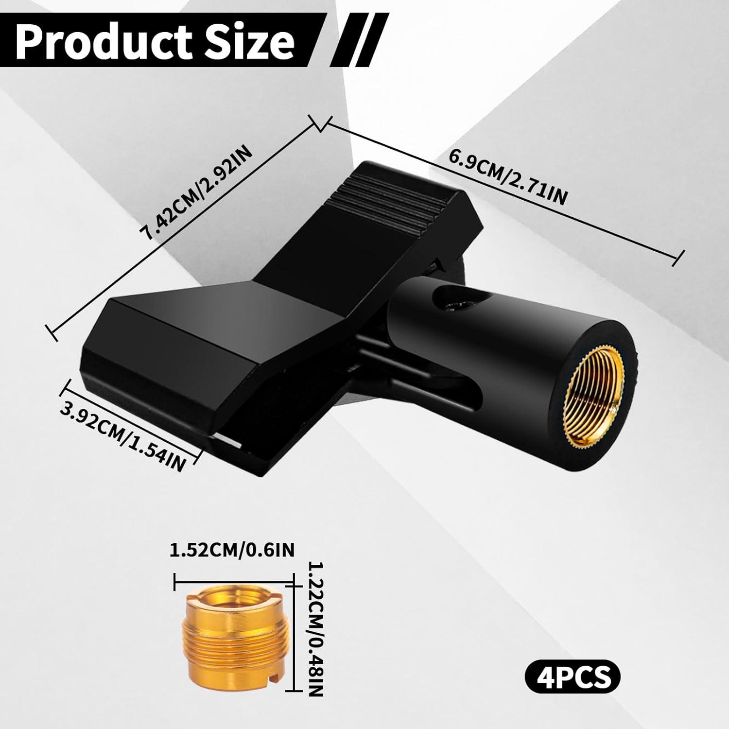 Paquete de 4 Clips de Micrófono Ajustables Aecsze 180°