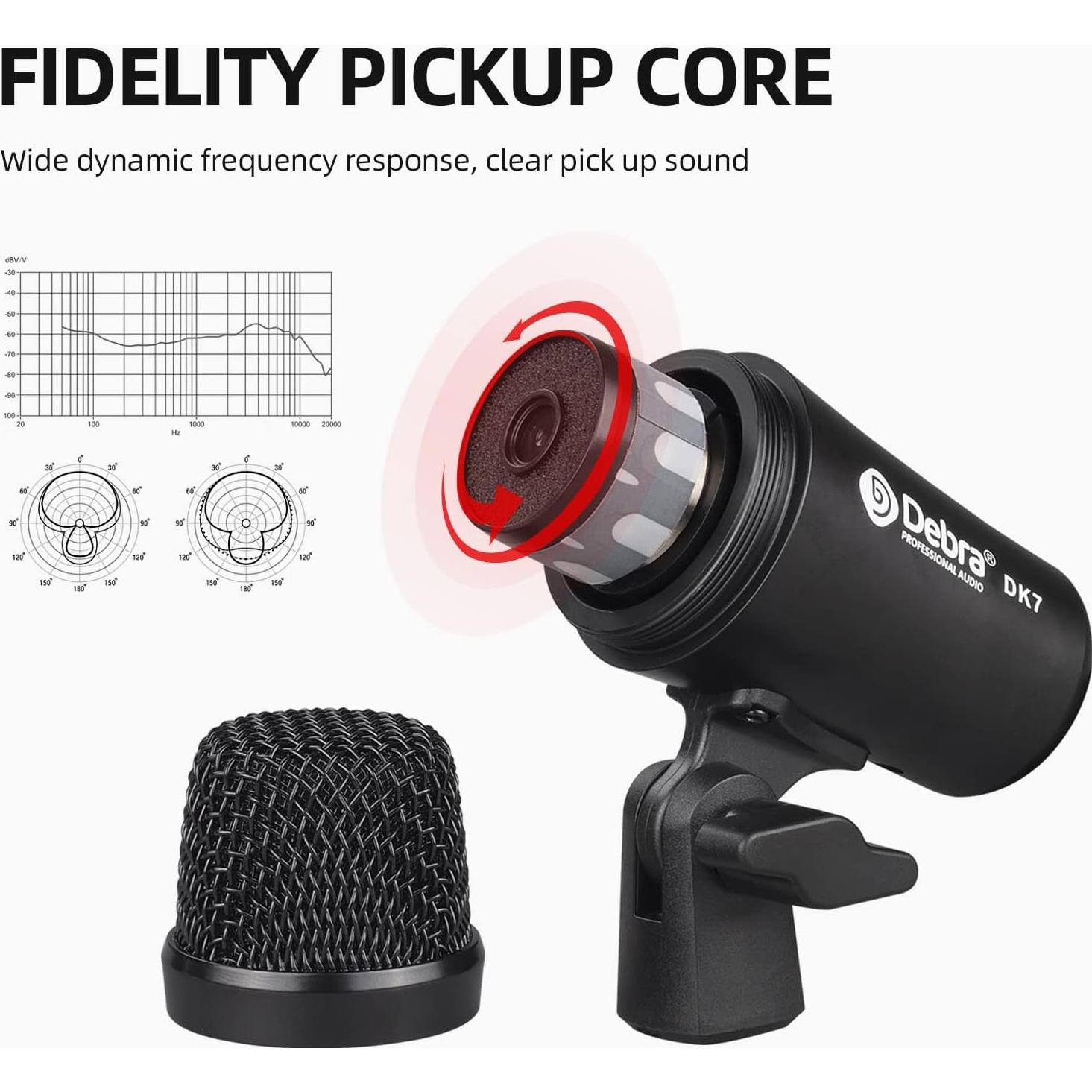 Kit de Micrófono D Debra DK7 Pro 7 Piezas para Batería