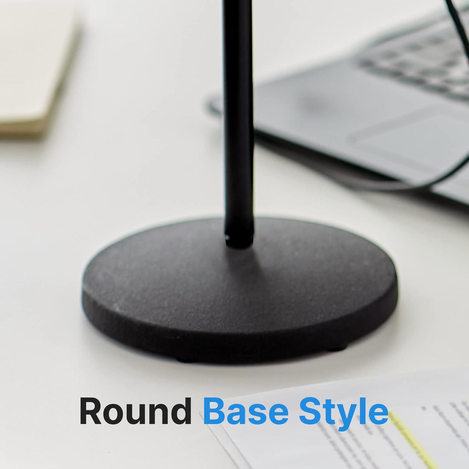 Soporte de Mesa Ajustable Pyle - Base Redonda Metal Negro