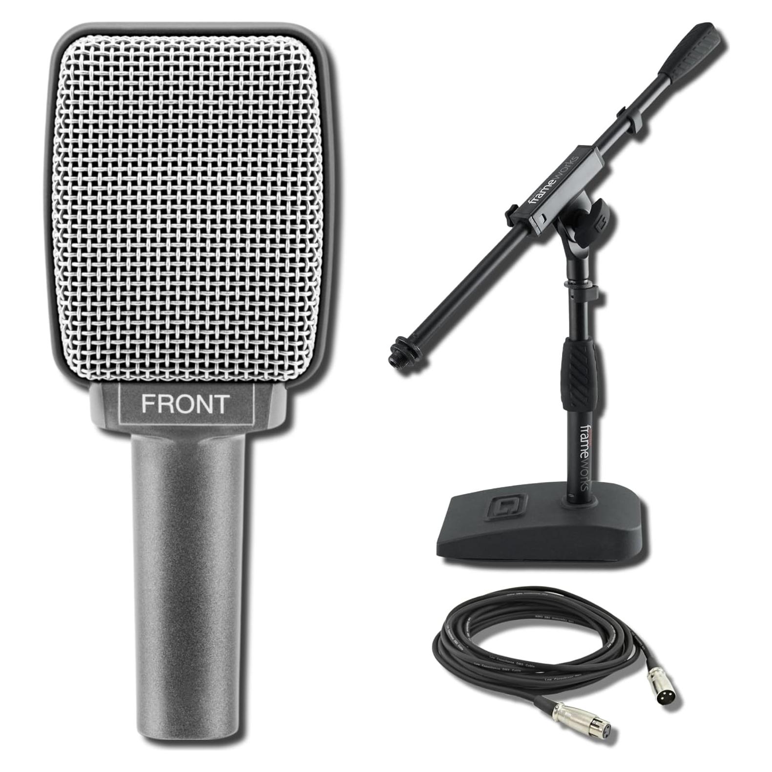 Micrófono Dinámico Supercardioide Sennheiser e 609 Plata con Soporte y Cable XLR