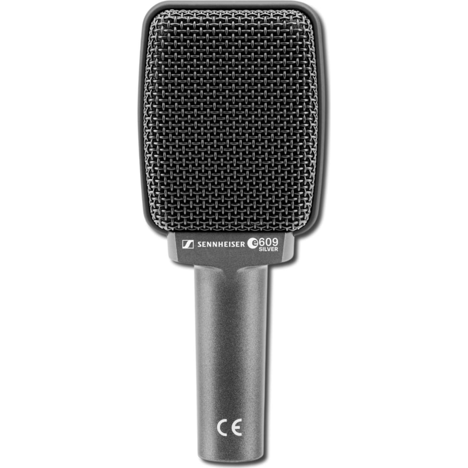 Micrófono Dinámico Supercardioide Sennheiser e 609 Plata con Soporte y Cable XLR