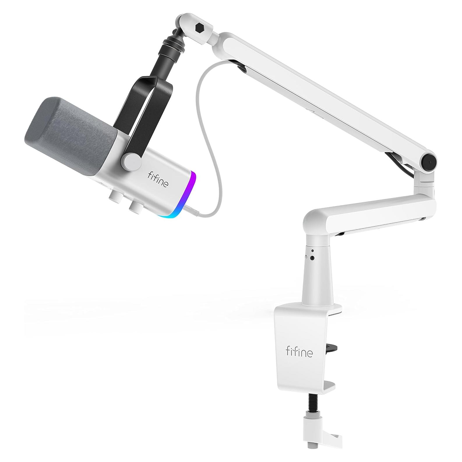 Micrófono Gaming FIFINE XLR/USB con Soporte y RGB