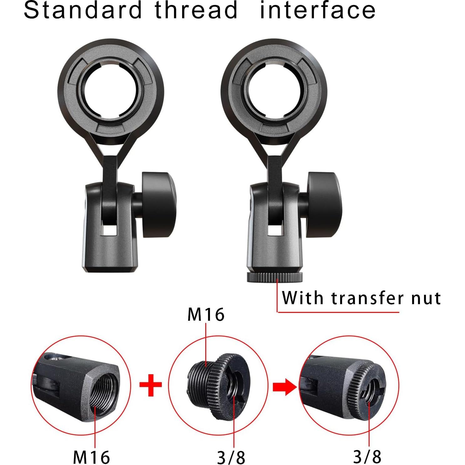 Soporte de Micrófono de Condensador Negro 95mm M16/3/8