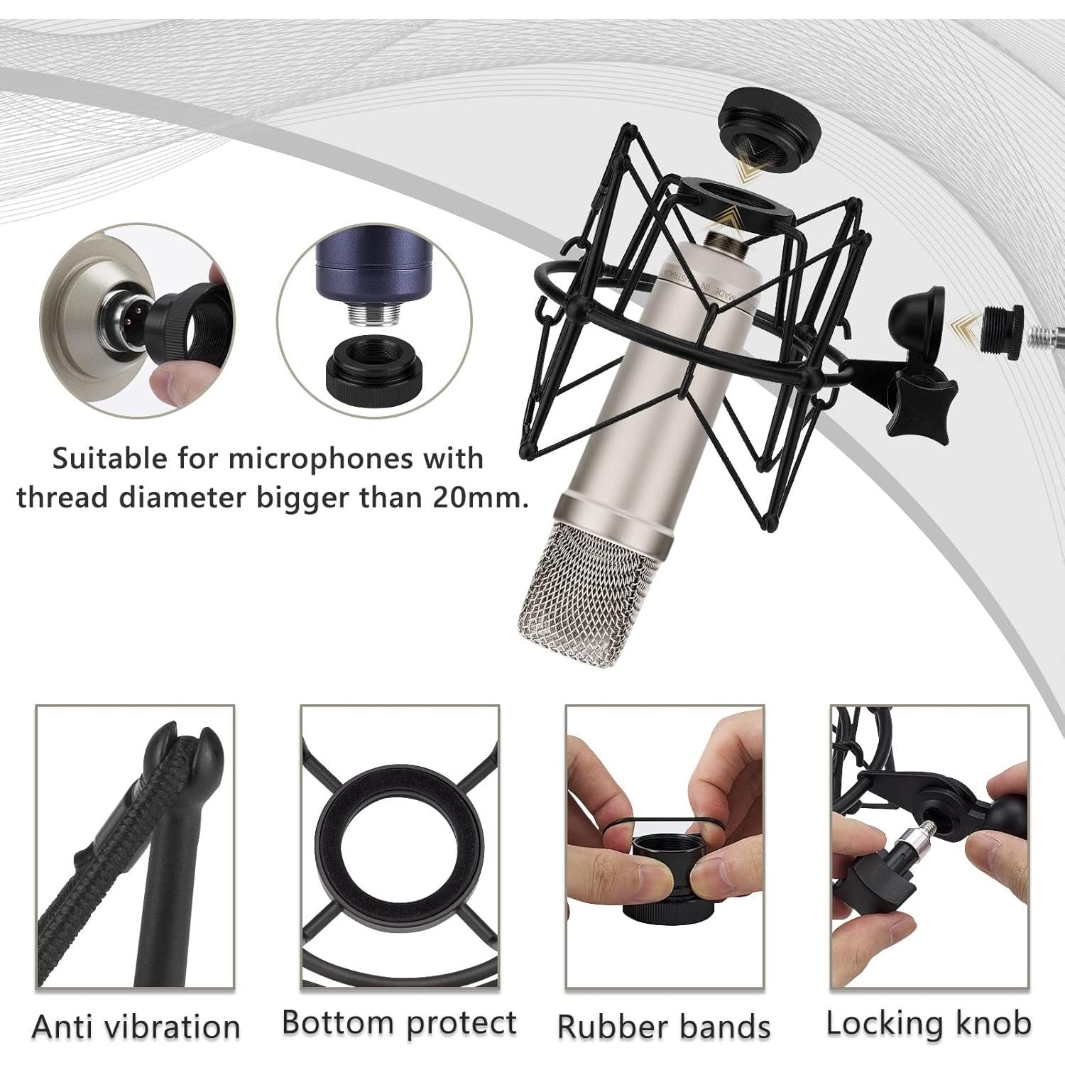 Soporte de Micrófono Geekria Antivibración para Rode NT-USB, NT1, NT2, NT1000, NT2000