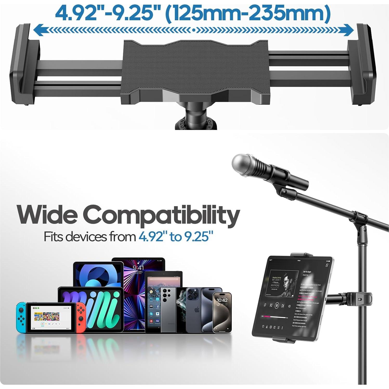 Soporte para iPad KDD Ajustable para Micrófono 4.7-12.9"