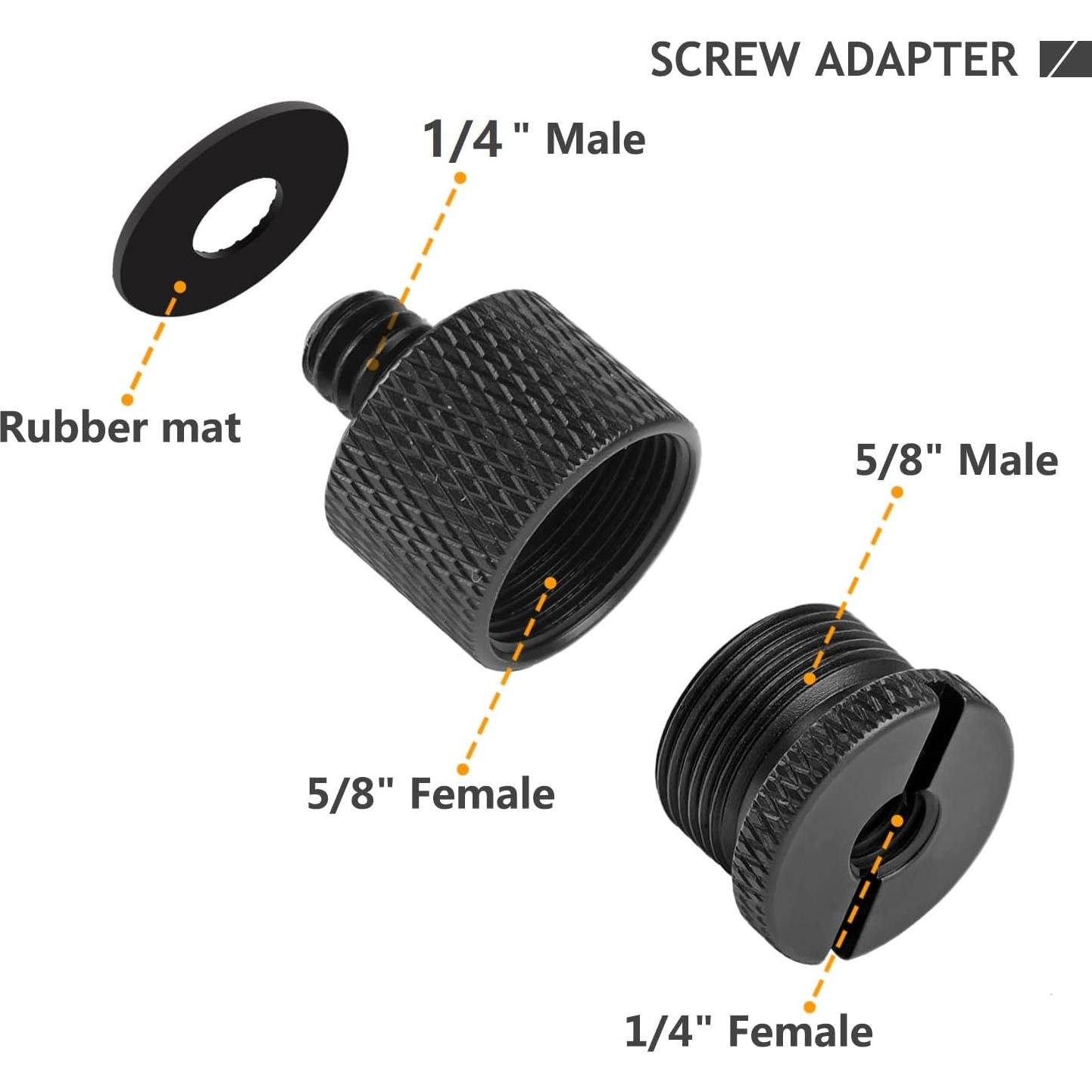 Adaptador de Soporte de Micrófono Frgyee 12 Piezas 5/8 a 3/8