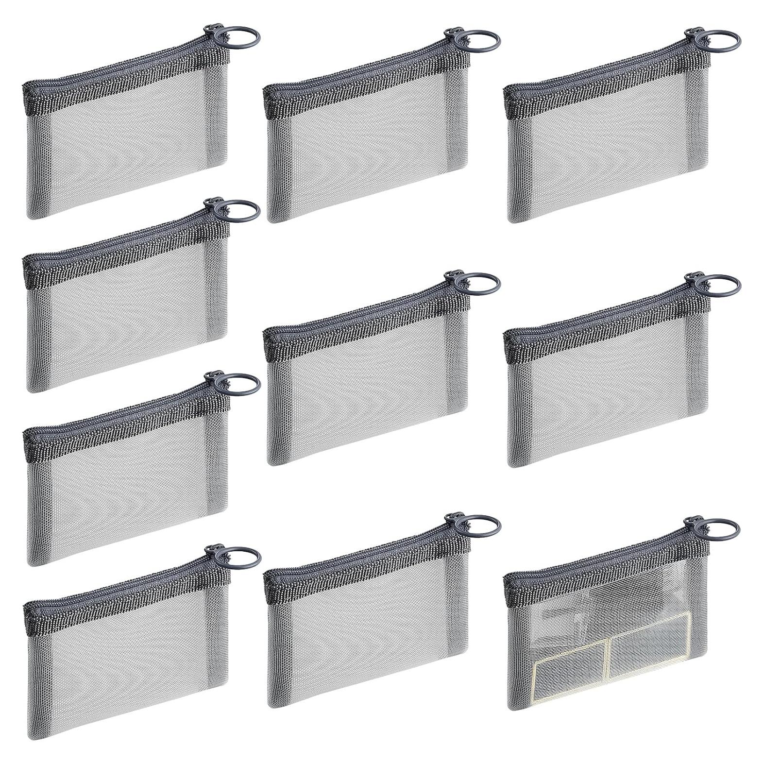 Bolsas de Malla con Cremallera Frienda - 10 Pcs Mini Cosméticos 7.62x10.16cm Gris