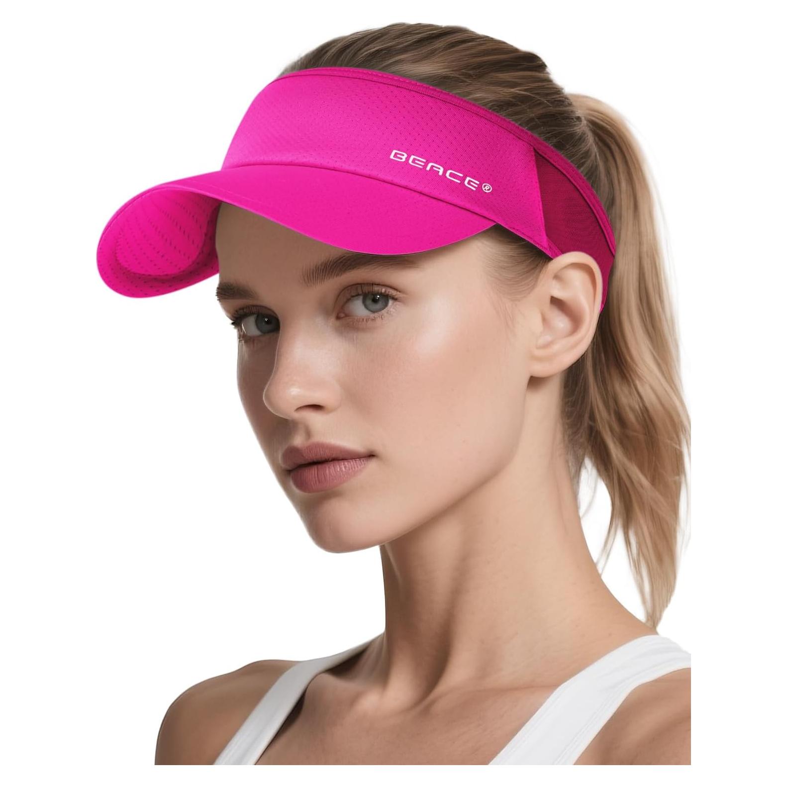 Visera Deportiva BEACE Rosa Brillante Ligera y Absorbente