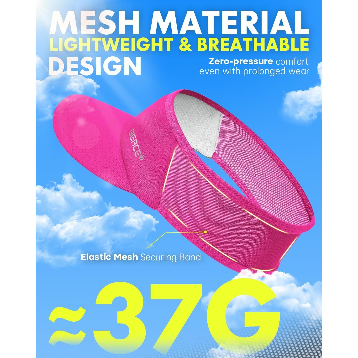 Visera Deportiva BEACE Rosa Brillante Ligera y Absorbente