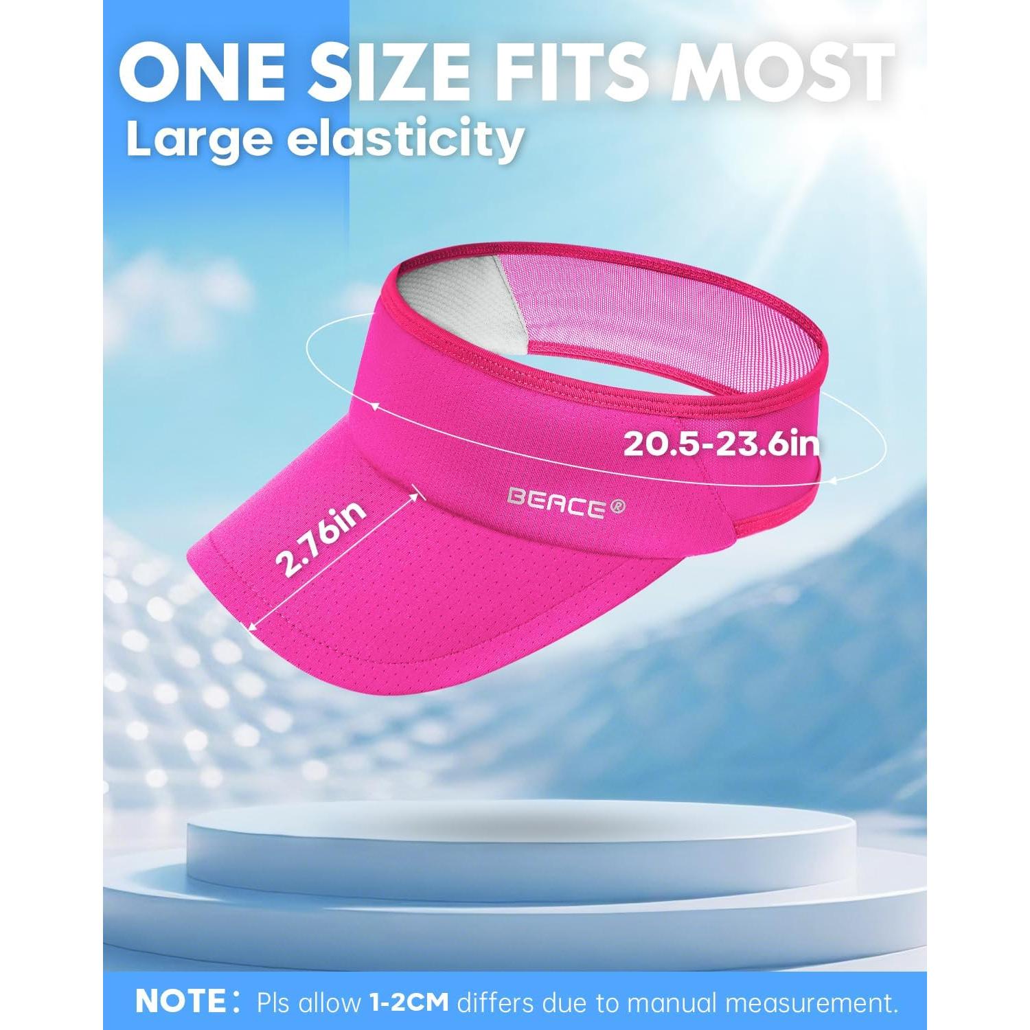 Visera Deportiva BEACE Rosa Brillante Ligera y Absorbente