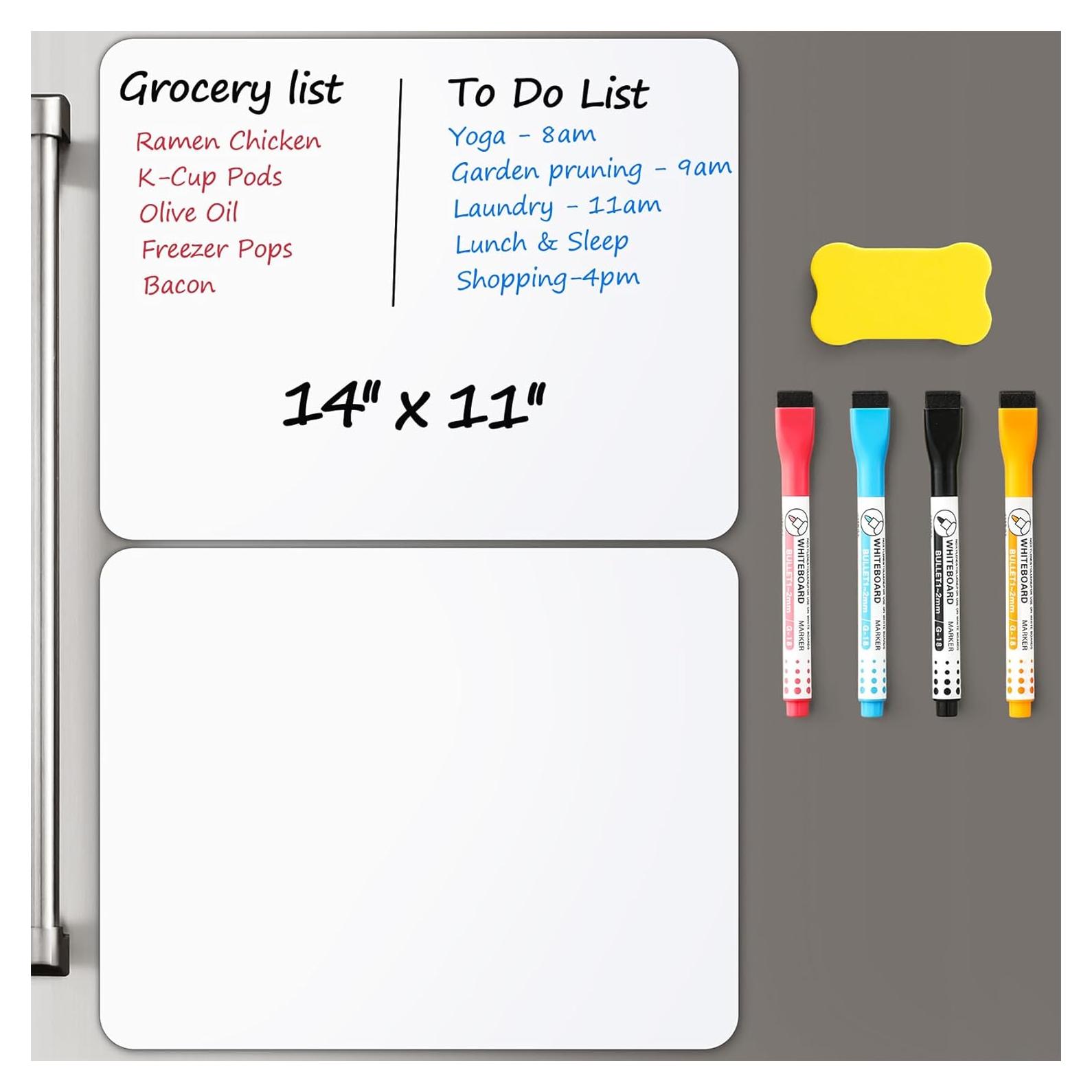 2 Pizarras Blancas Magnéticas Borrables VITEVER 35.6x27.9 cm
