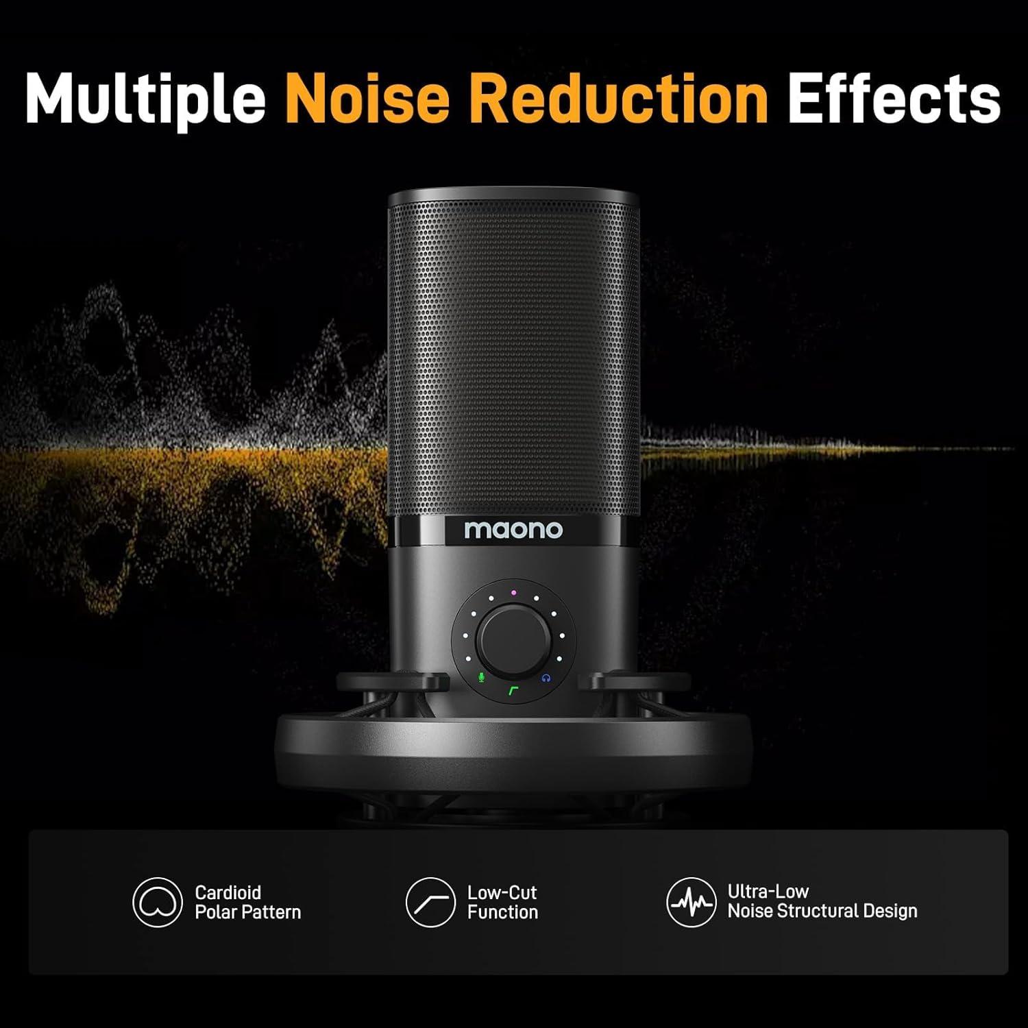 Micrófono de Condensador USB MAONO PM450S con Soporte y Control