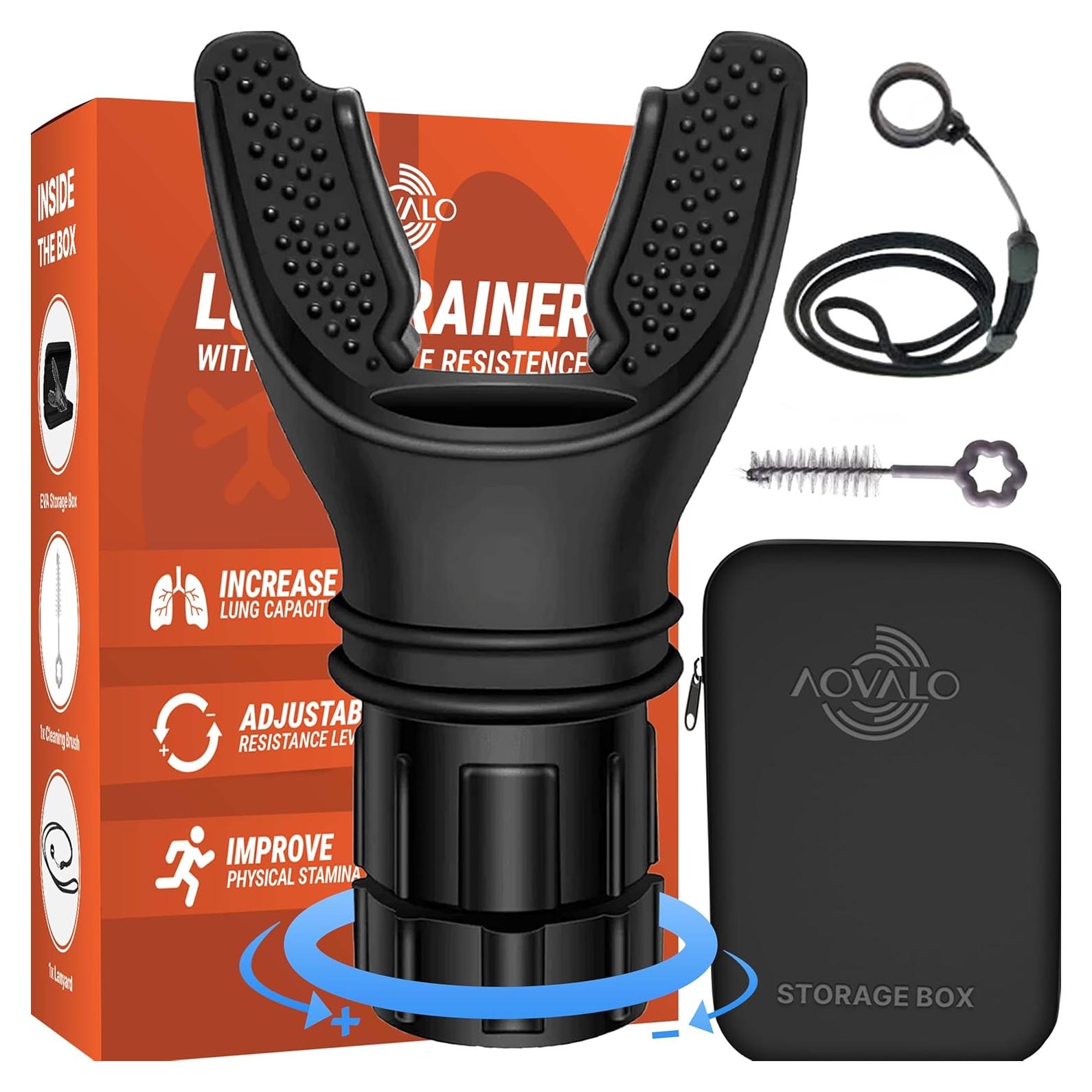 Entrenador de Respiración Aovalo - Dispositivo Portátil Ajustable