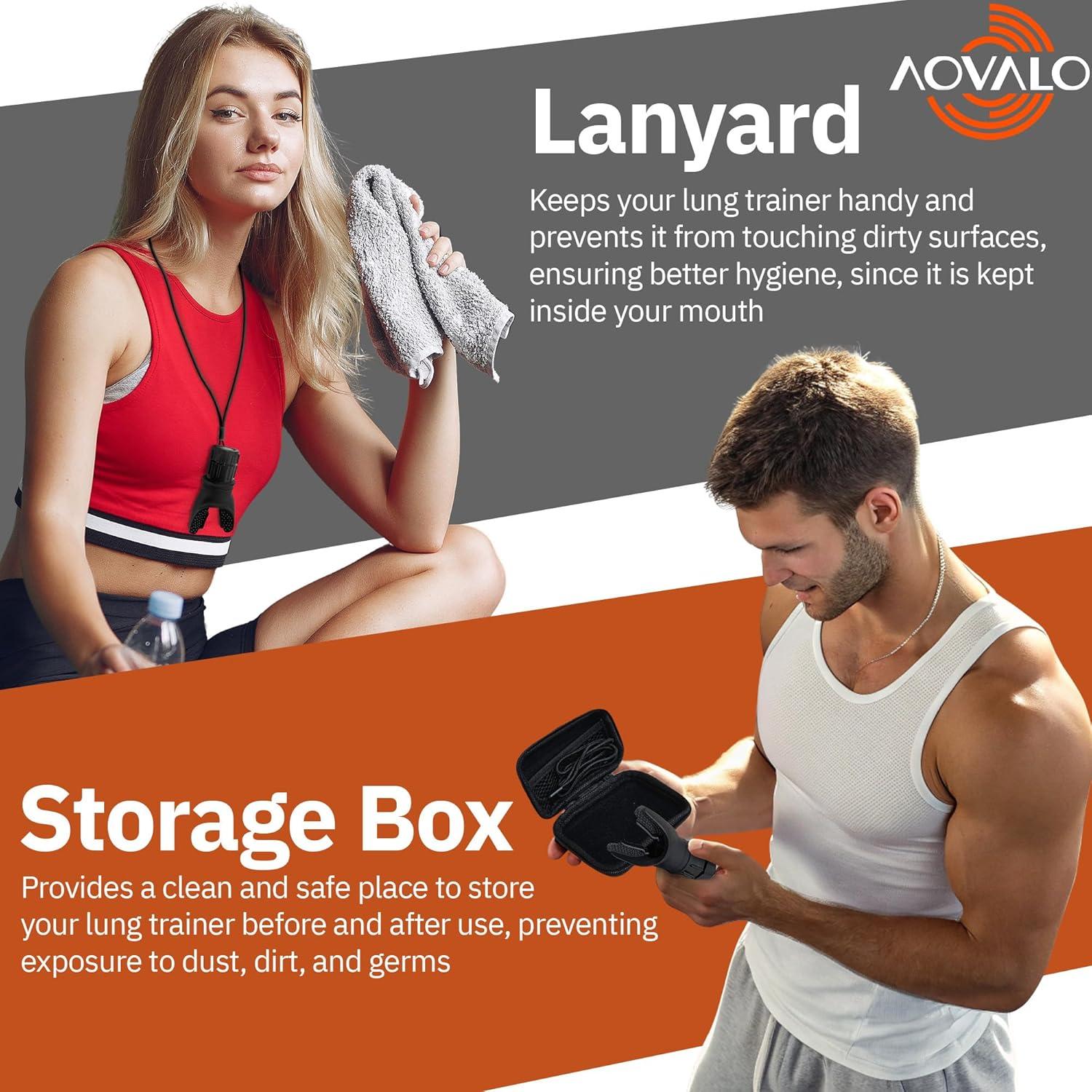 Entrenador de Respiración Aovalo - Dispositivo Portátil Ajustable