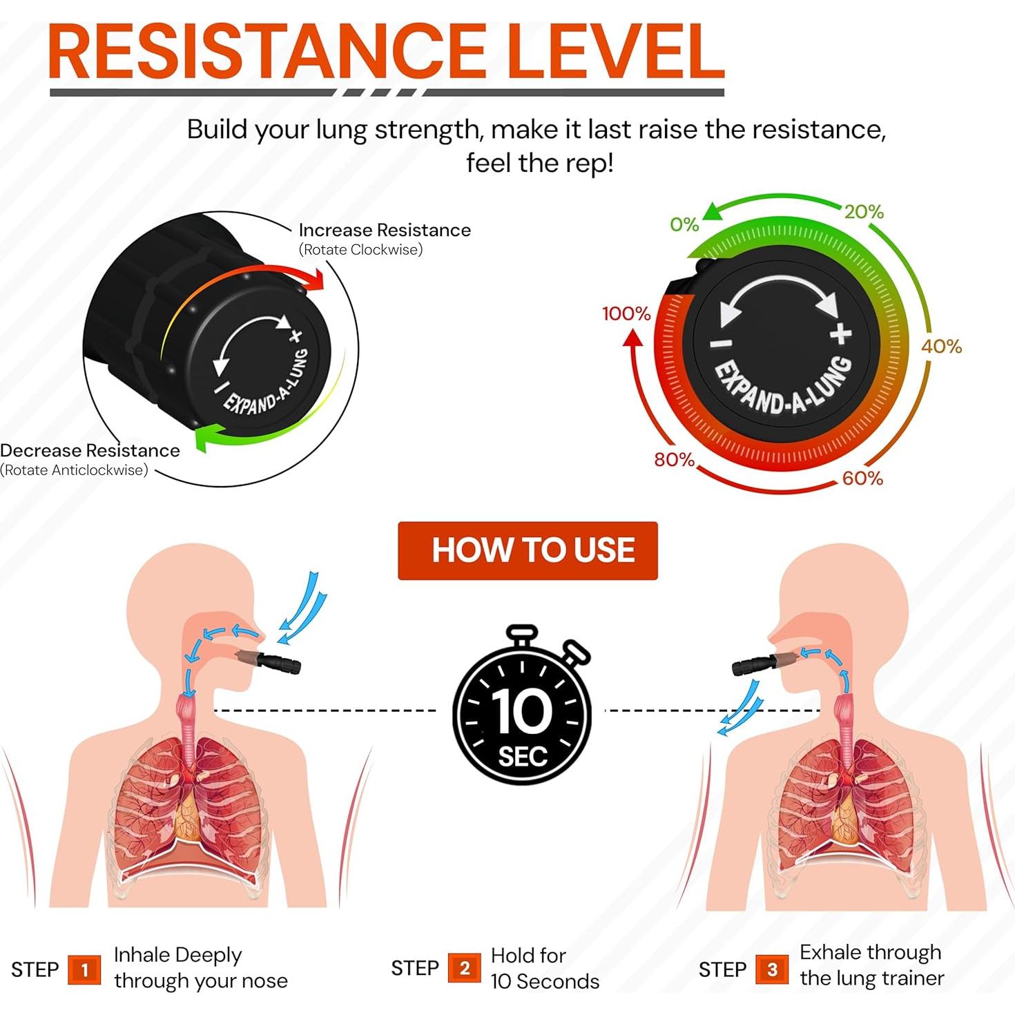 Entrenador de Respiración Aovalo - Dispositivo Portátil Ajustable