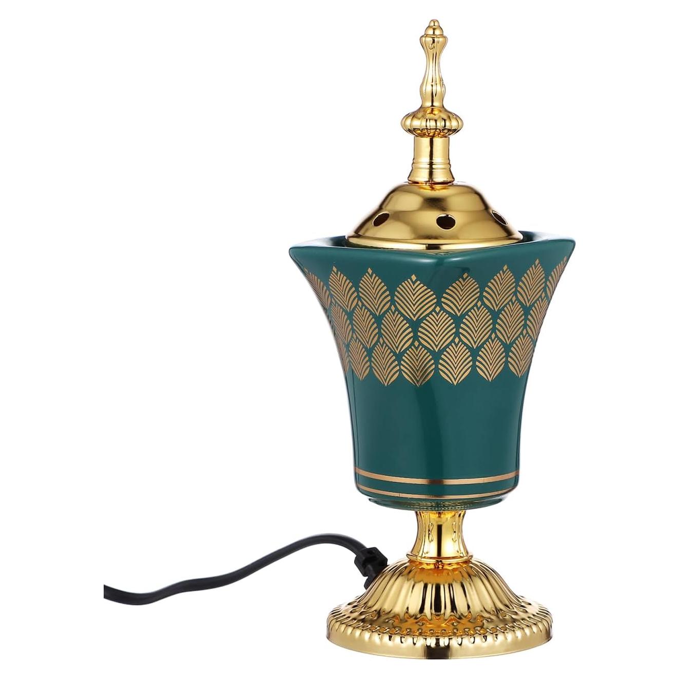 Quemador de Incienso Eléctrico Cabilock Verde para Yoga y Spa