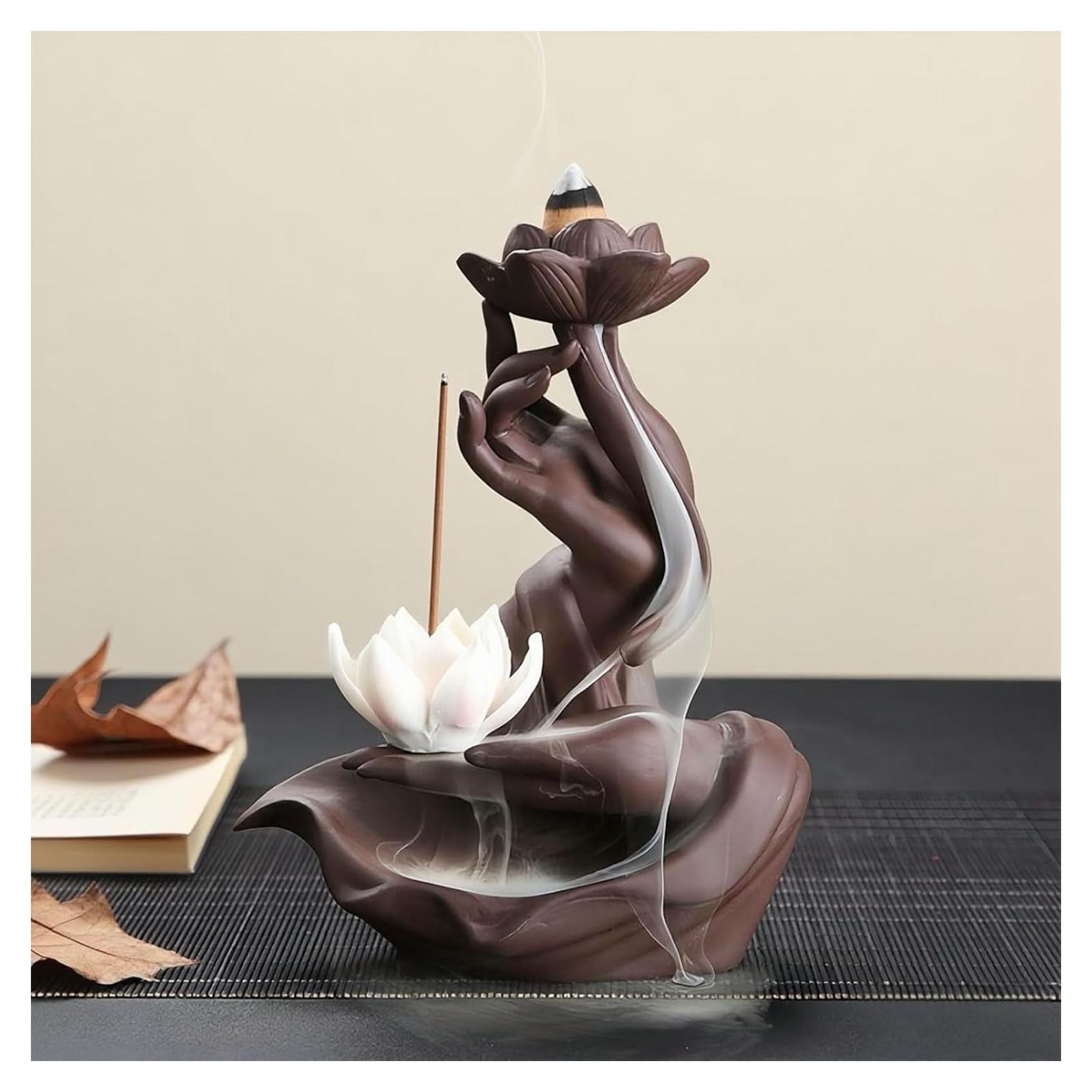 Quemador de Incienso de Retroceso XINGZUAN con 60 Conos y 30 Varitas