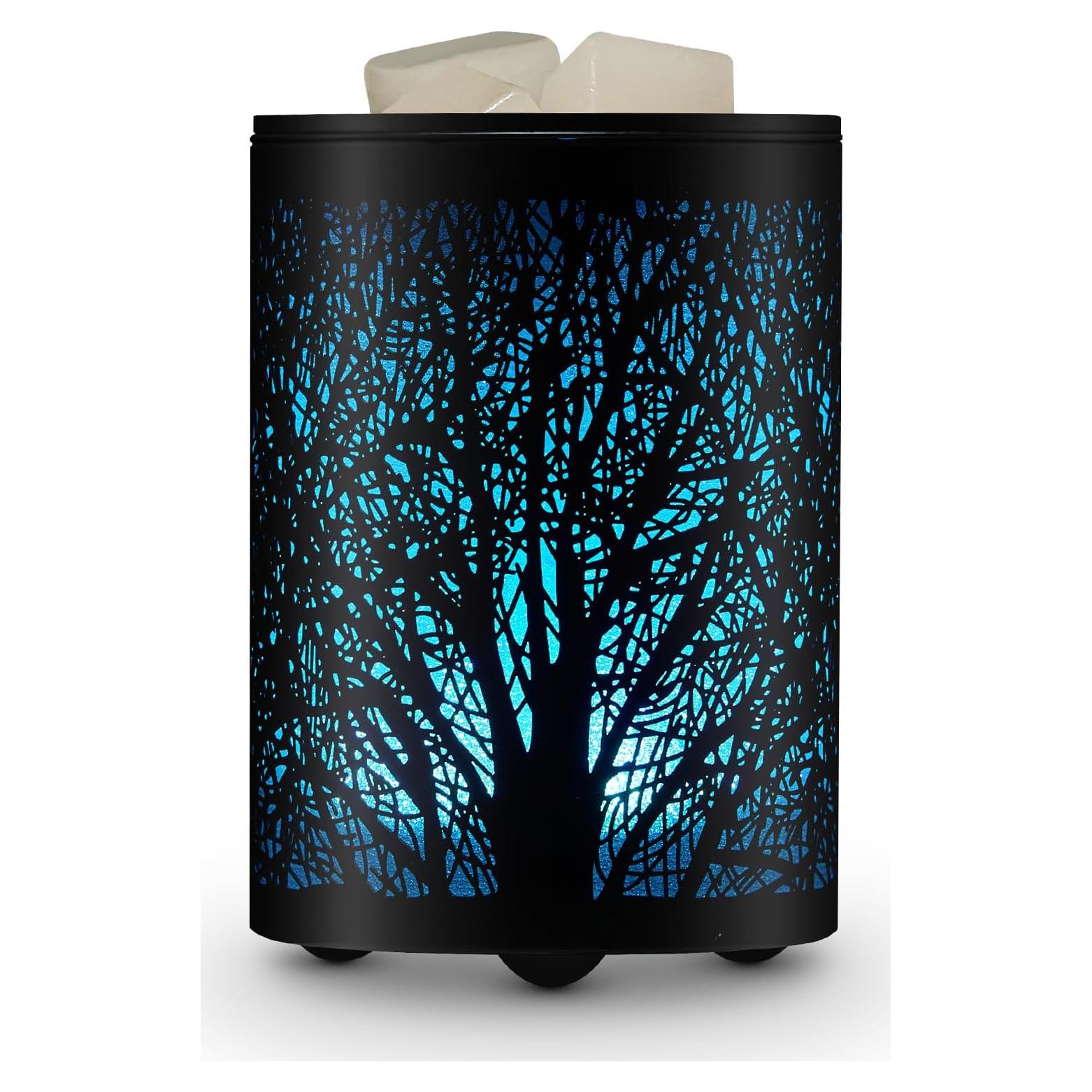 Calentador de Cera Eléctrico Enaroma Árbol Negro 20W LED 7 Colores