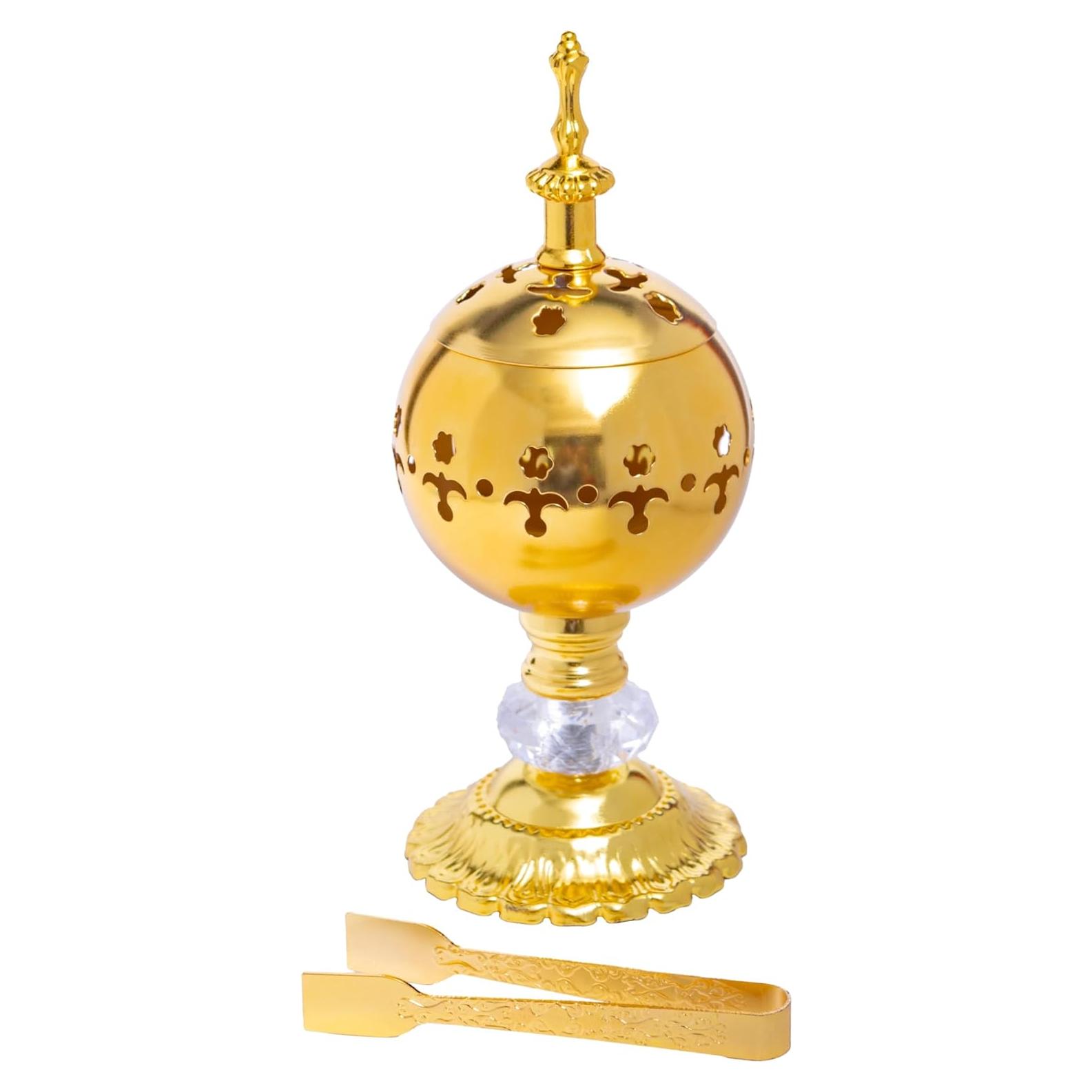 Quemador de Incienso Aowdsye Oro Redondo para Meditación 19cm