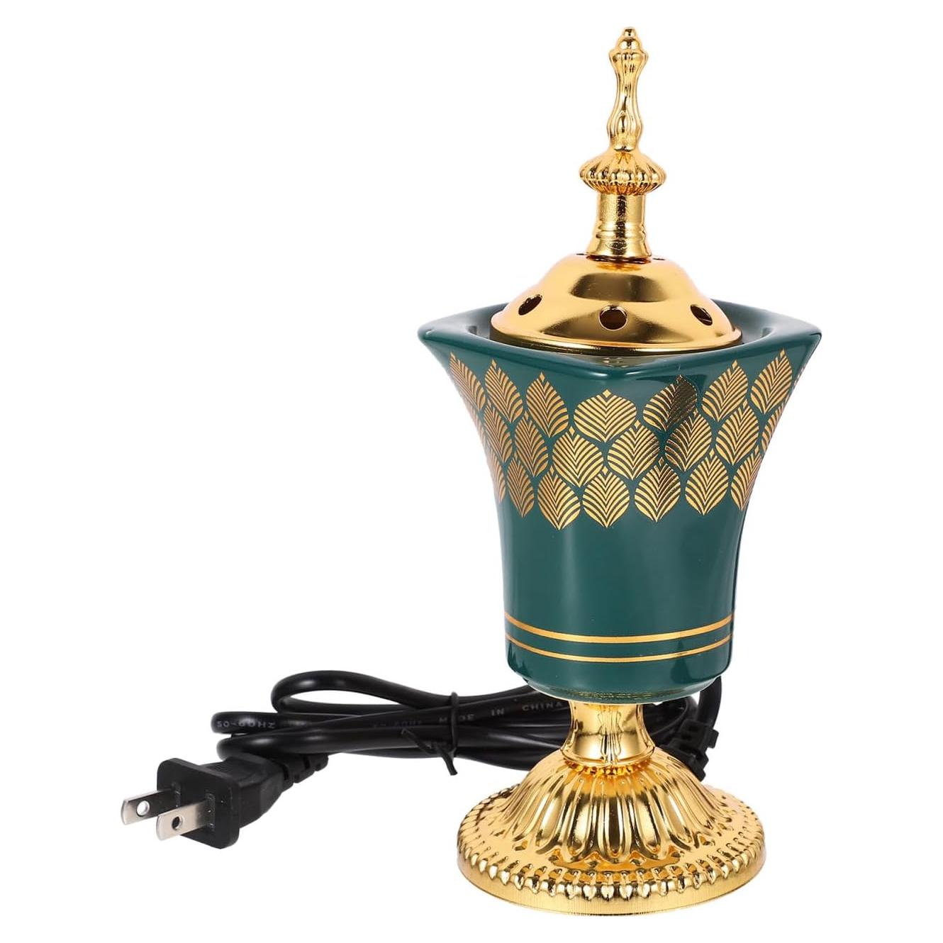 Quemador de Incienso Eléctrico Cabilock Cerámica Verde 19.5cm