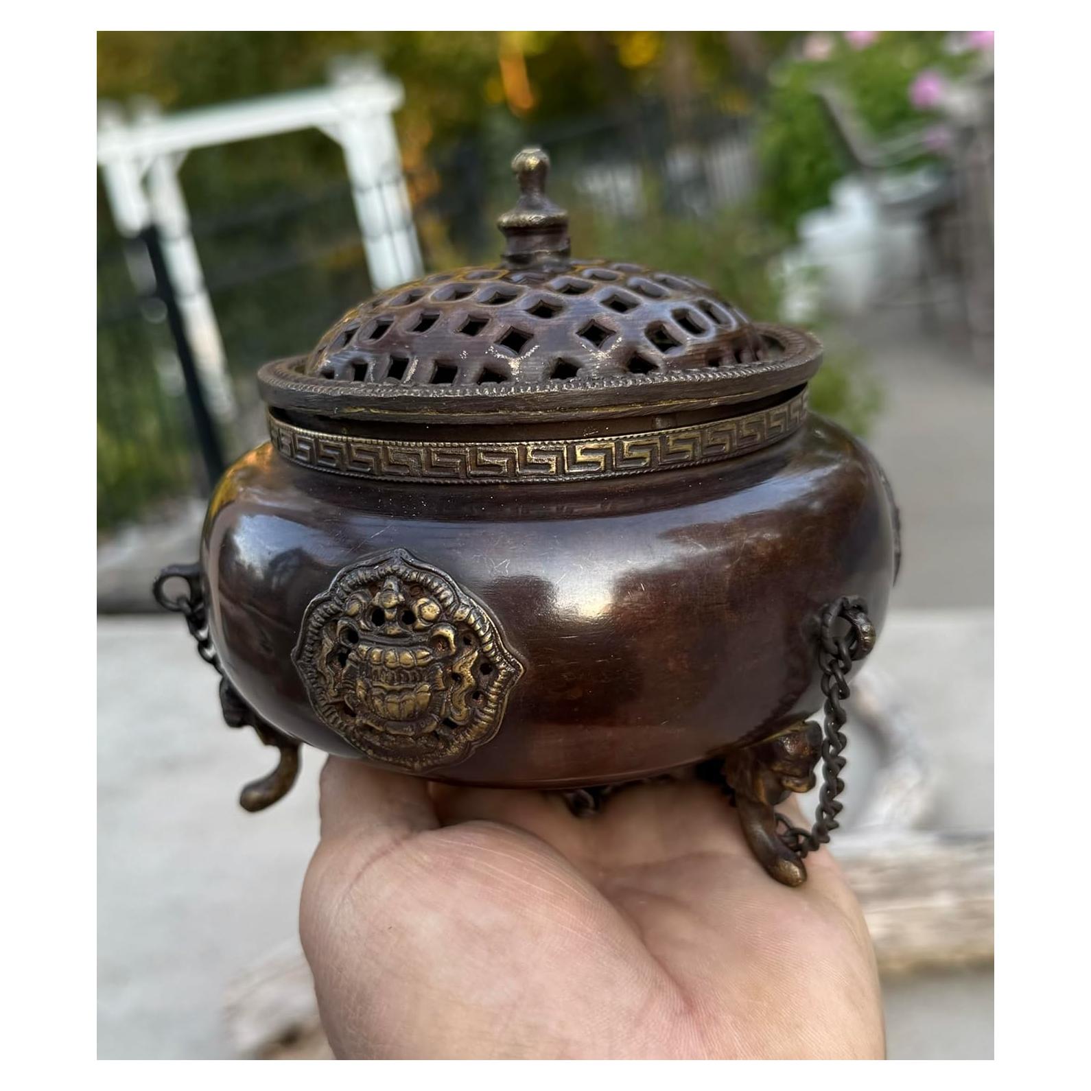 Horno de Incienso Colgante DharmaObjects Cobre 14x11.4 cm