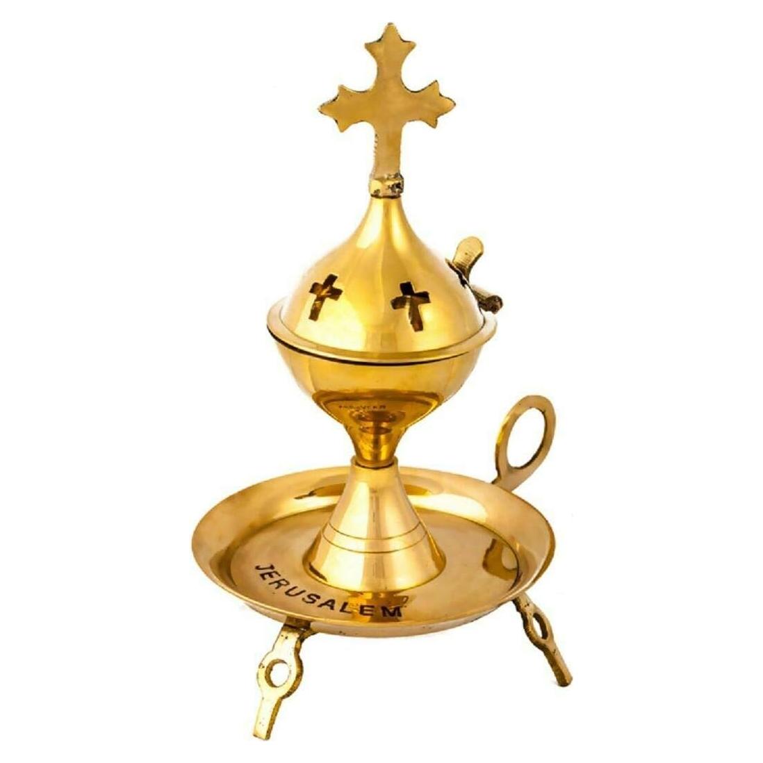 Horno de Incienso de Cobre y Latón Casa de Dios 18.5 cm