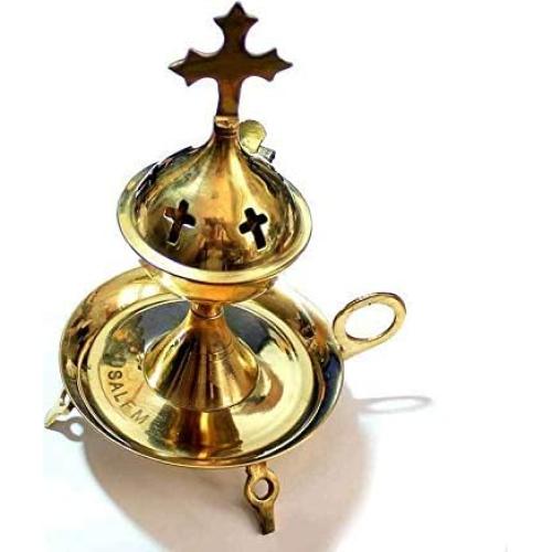 Horno de Incienso de Cobre y Latón Casa de Dios 18.5 cm