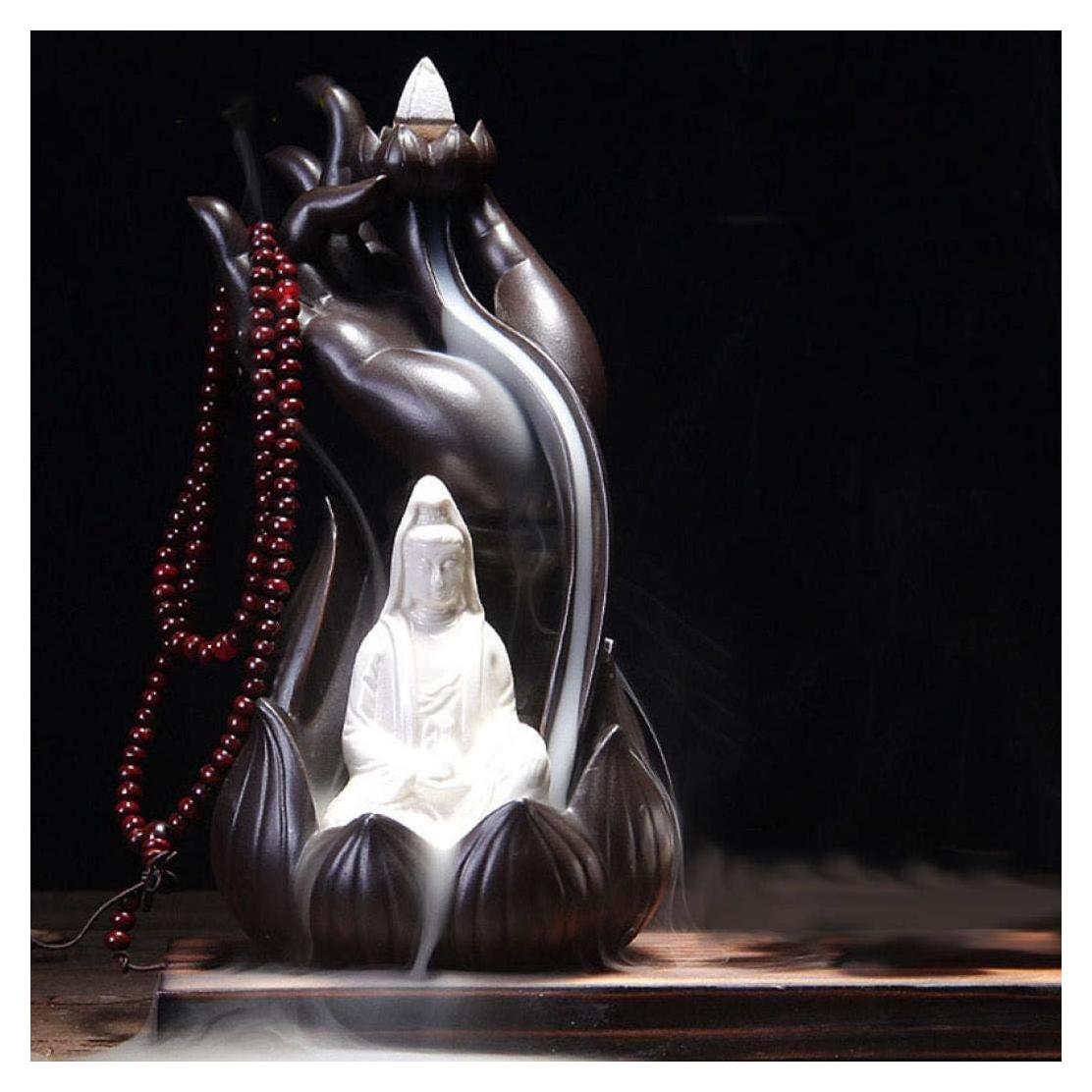 Horno de Incienso de Retroceso Stimmt Loto Buda Cerámica 10 Conos